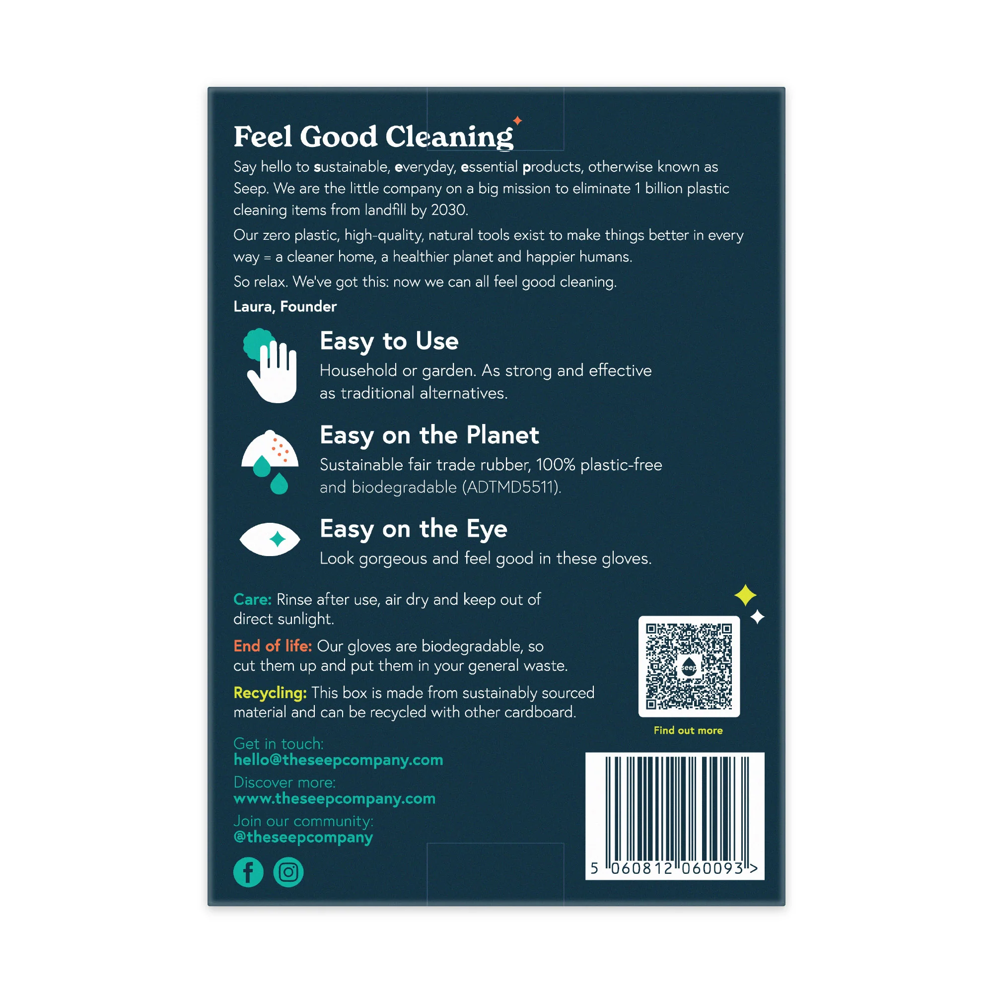 Seep Eco Rubber Gloves Medium each - Image 2