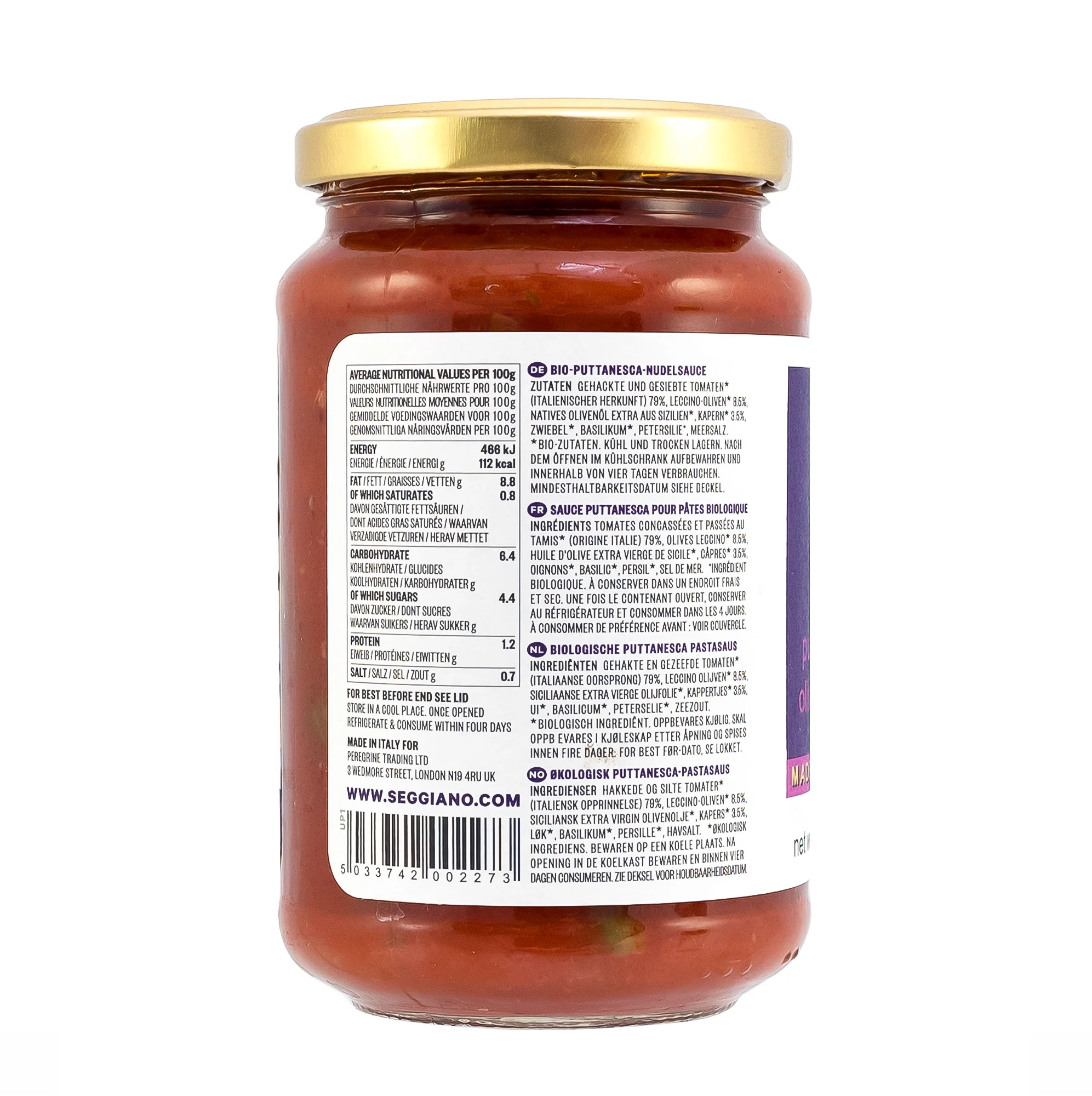 Seggiano Puttanesca Pasta Sauce 350g - Image 2