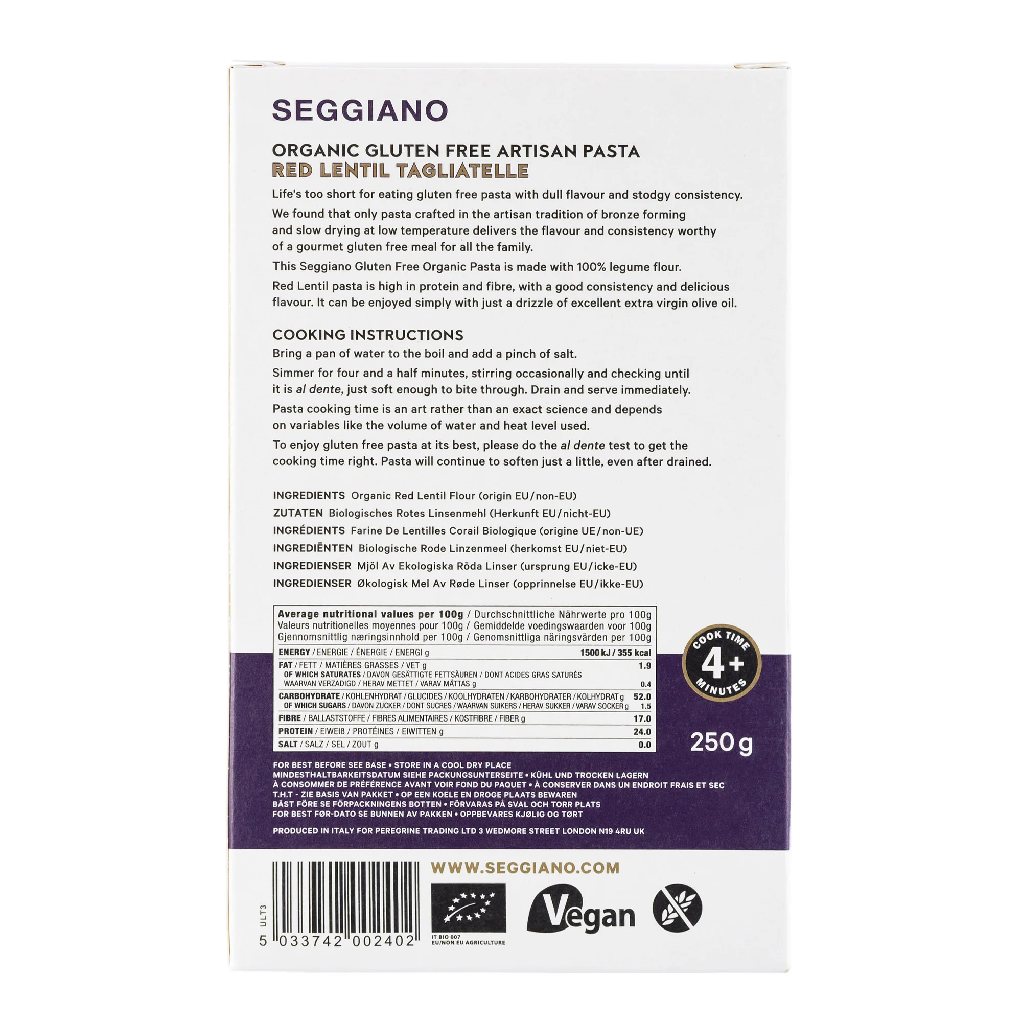 Seggiano Red Lentil Tagliatelle 250g - Image 2