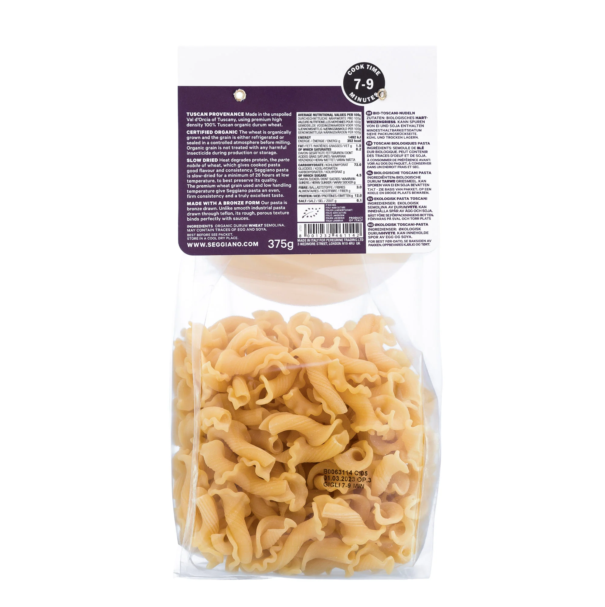 Seggiano Toscani Organic Pasta 375g 375g - Image 2