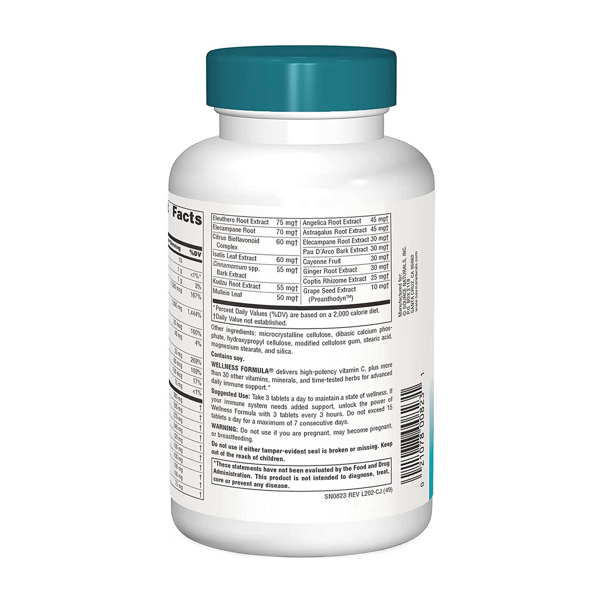 Source Naturals Wellness Formula 180 tabs - Image 3