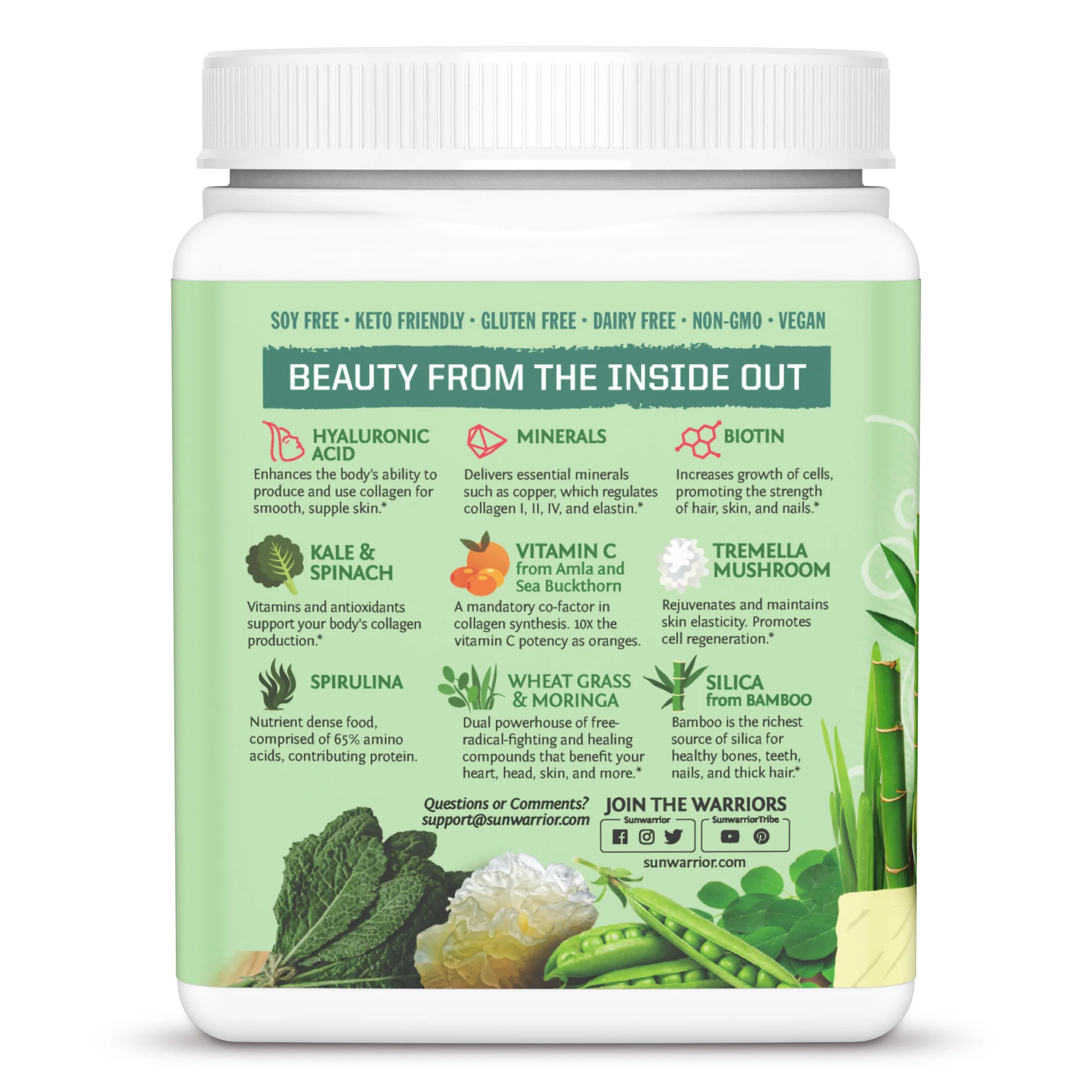 Sunwarrior Beauty Greens Pina Colada 300g - Image 3