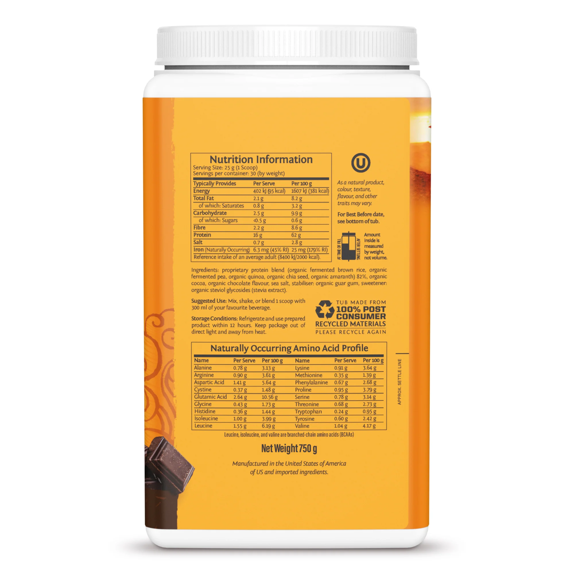 Sunwarrior Classic Plus Chocolate 750g - Image 4
