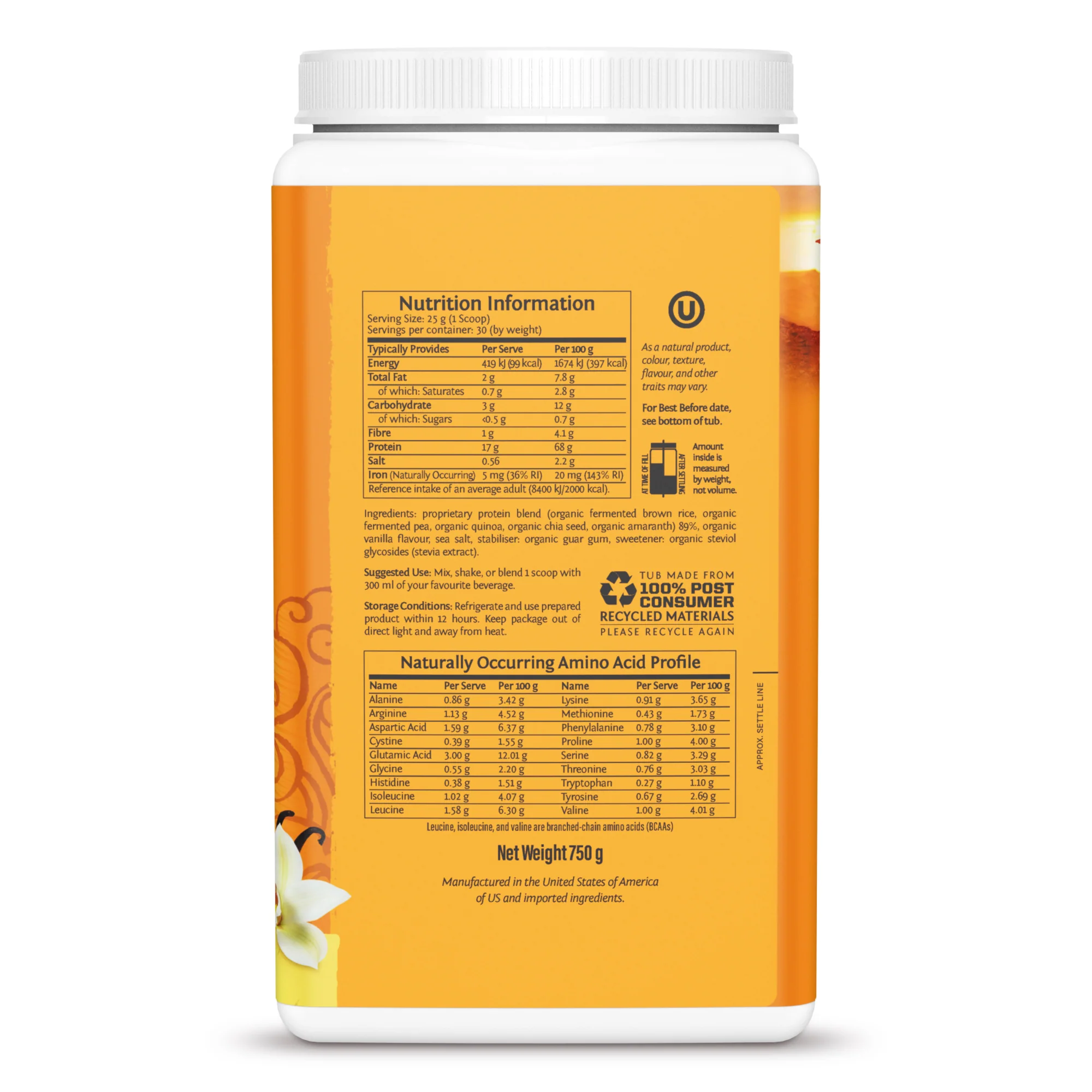 Sunwarrior Classic Plus Vanilla 750g - Image 4