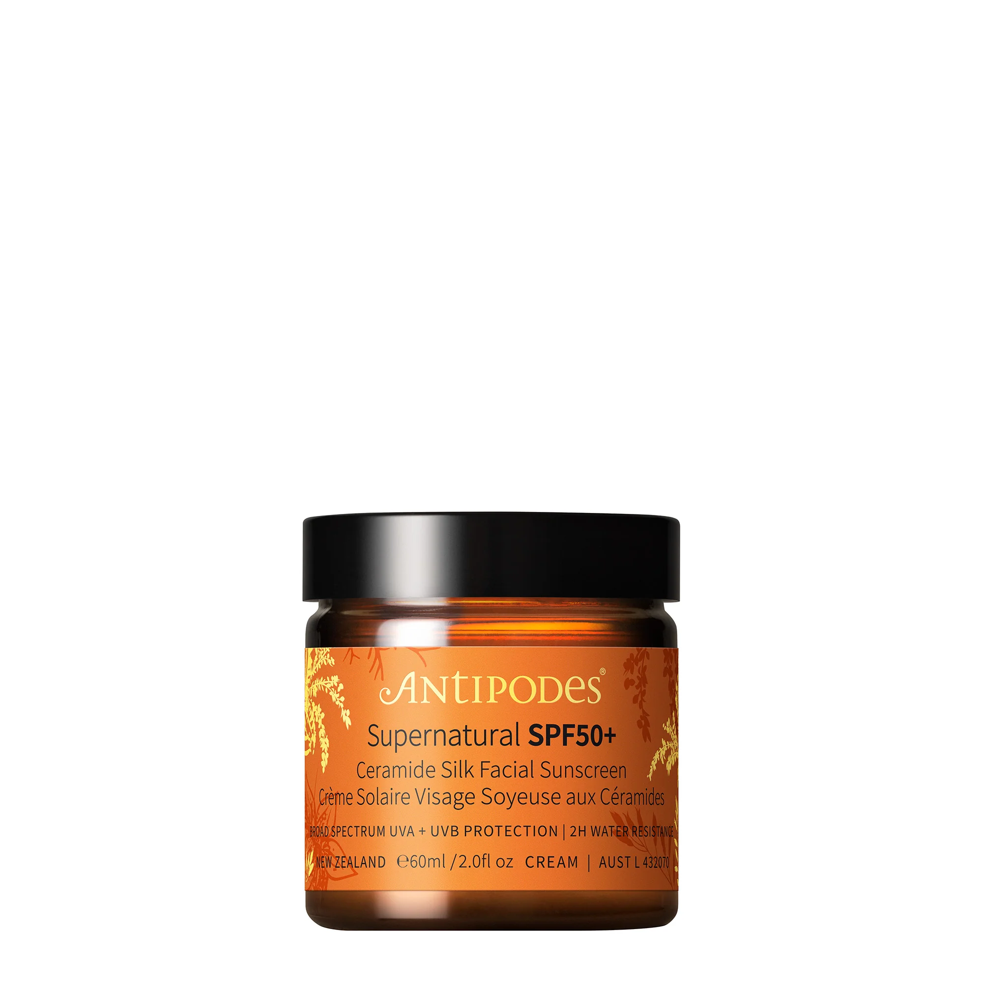 Supernatural SPF50+ Ceramide Silf Facial Sunscreen 60ml 60ml