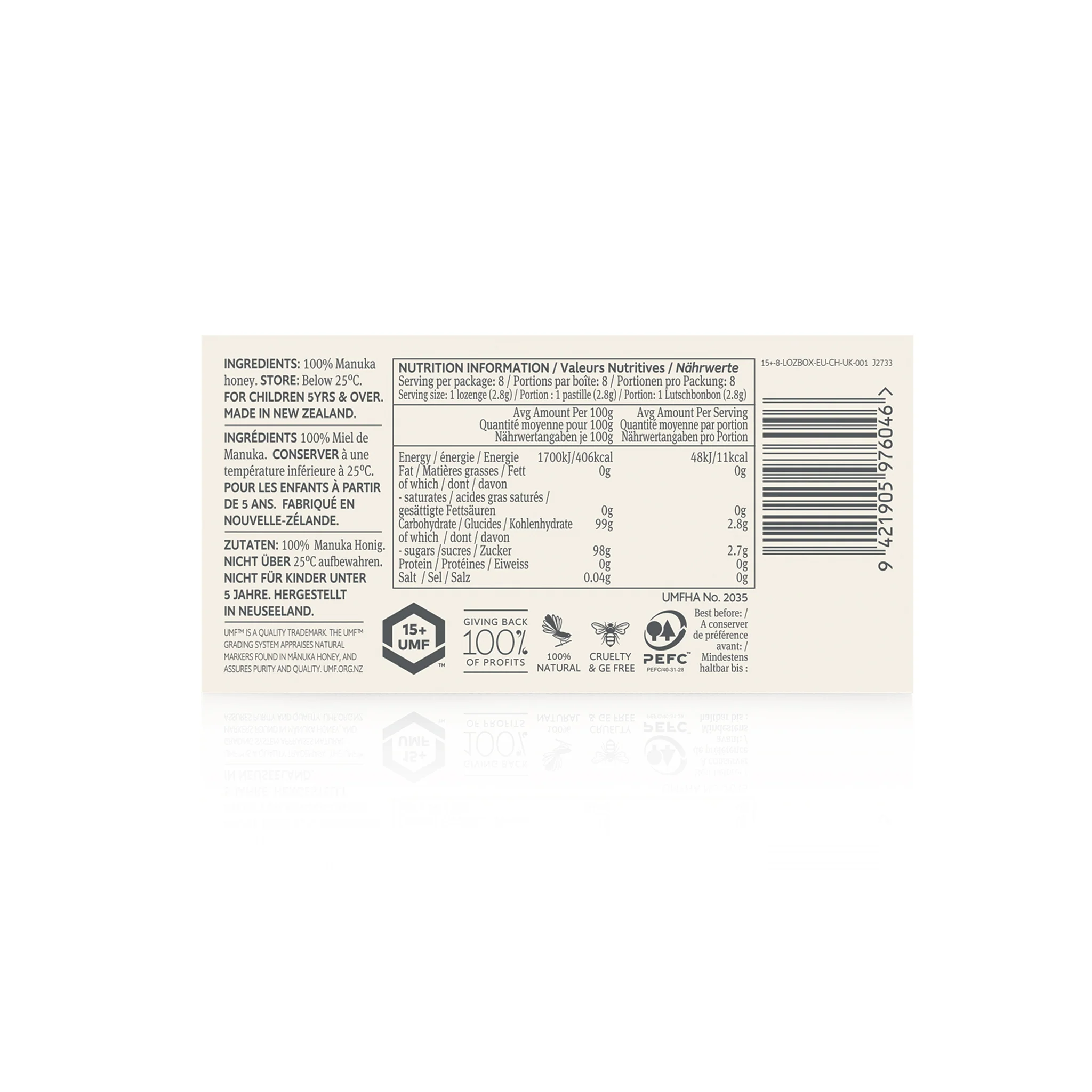 Tahi Manuka Honey Lozenges 100% UMF™ 15+ (MGO 514+) 8 lozenges - Image 3