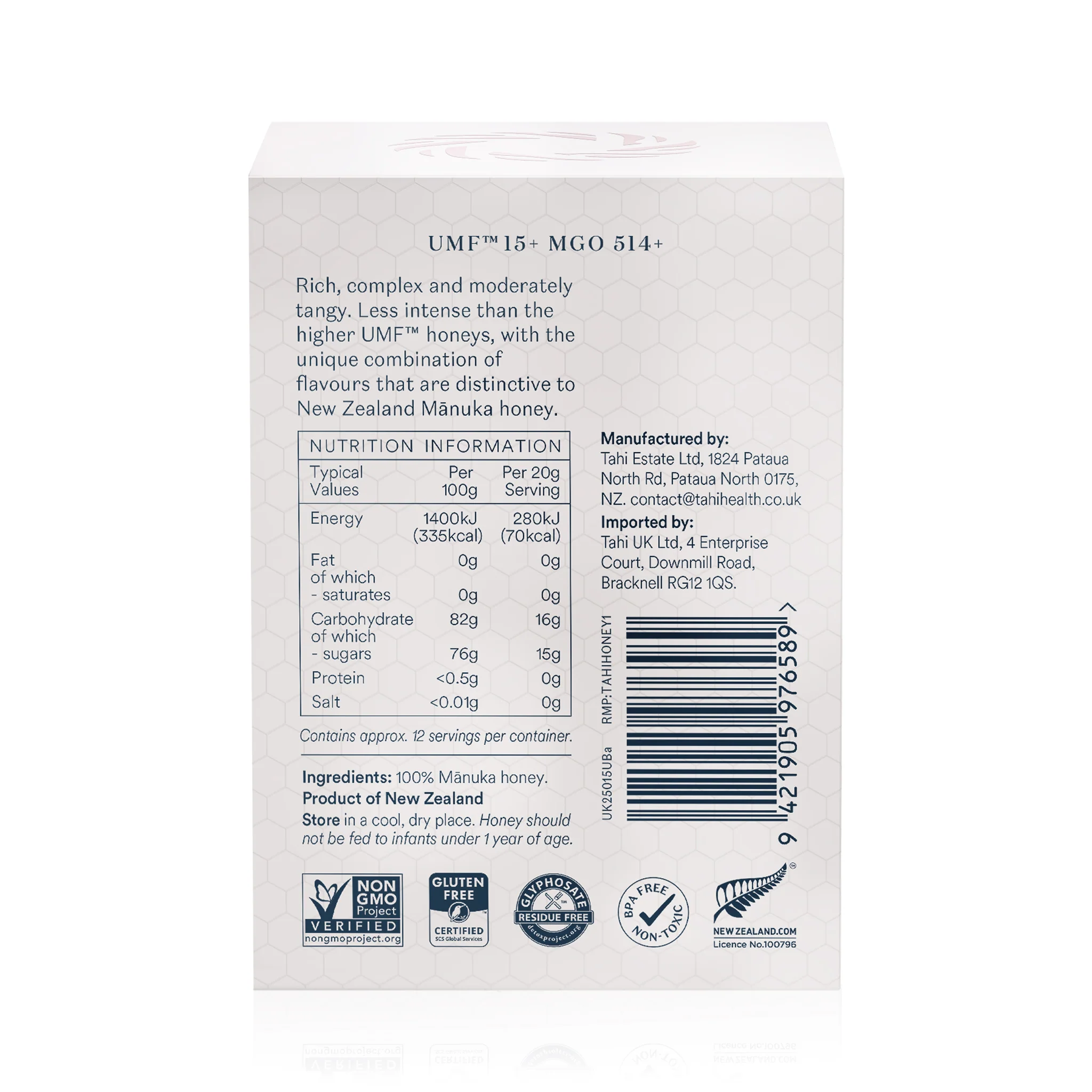 Tahi Manuka Honey UMF™ 15+ (MGO 514+) 250g - Image 4