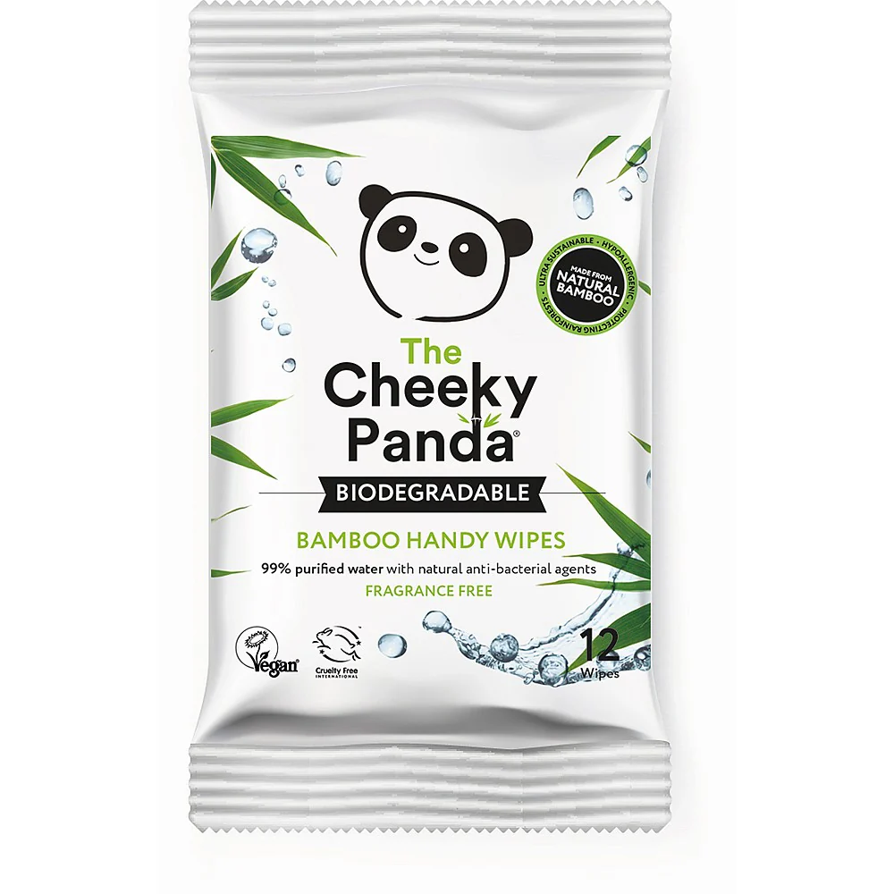 The Cheeky Panda Biodegradable Bamboo Handy Wipes 12 wipes