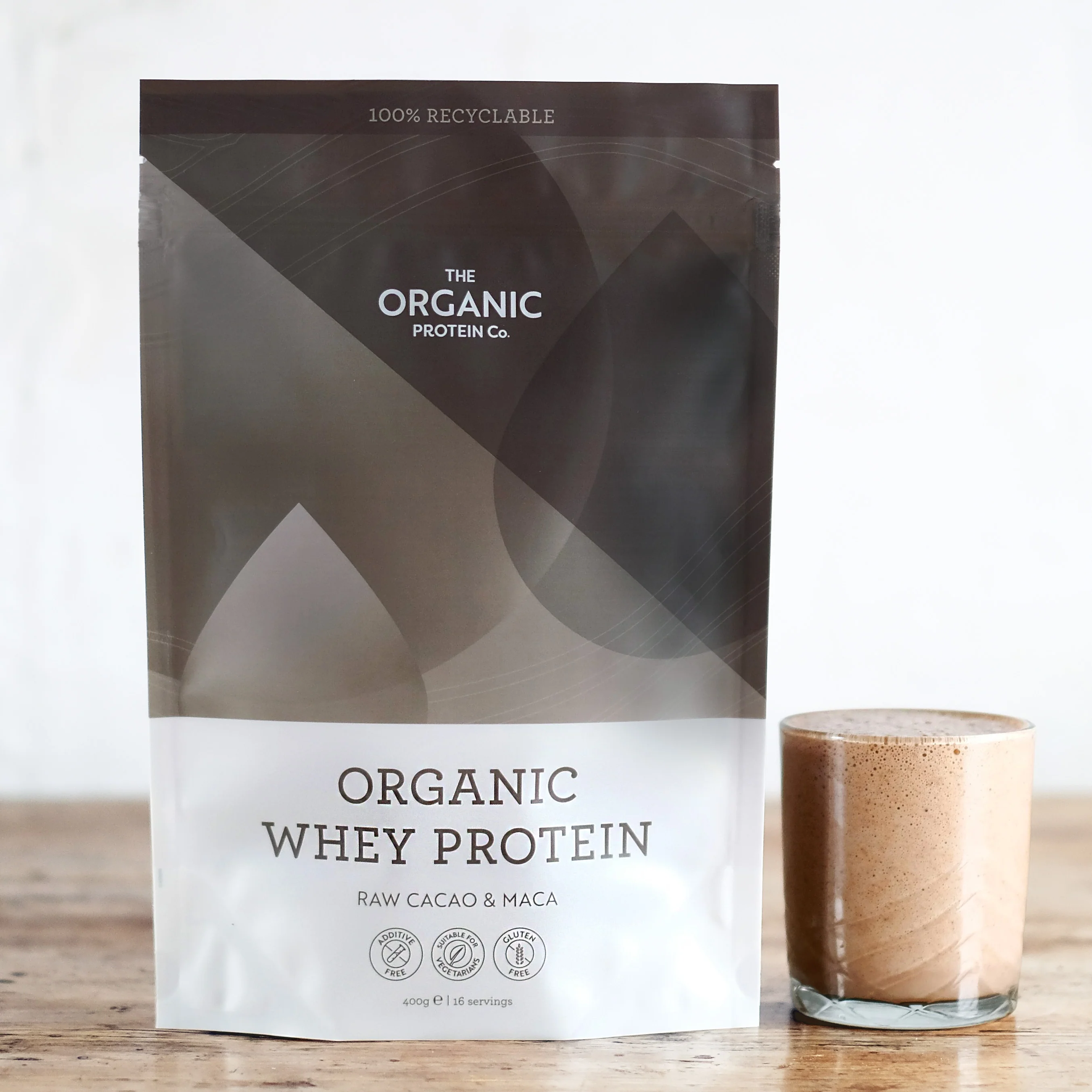 The Organic Protein Co. Raw Cacao & Maca Organic Whey Protein Powder 400g 400g - Image 3