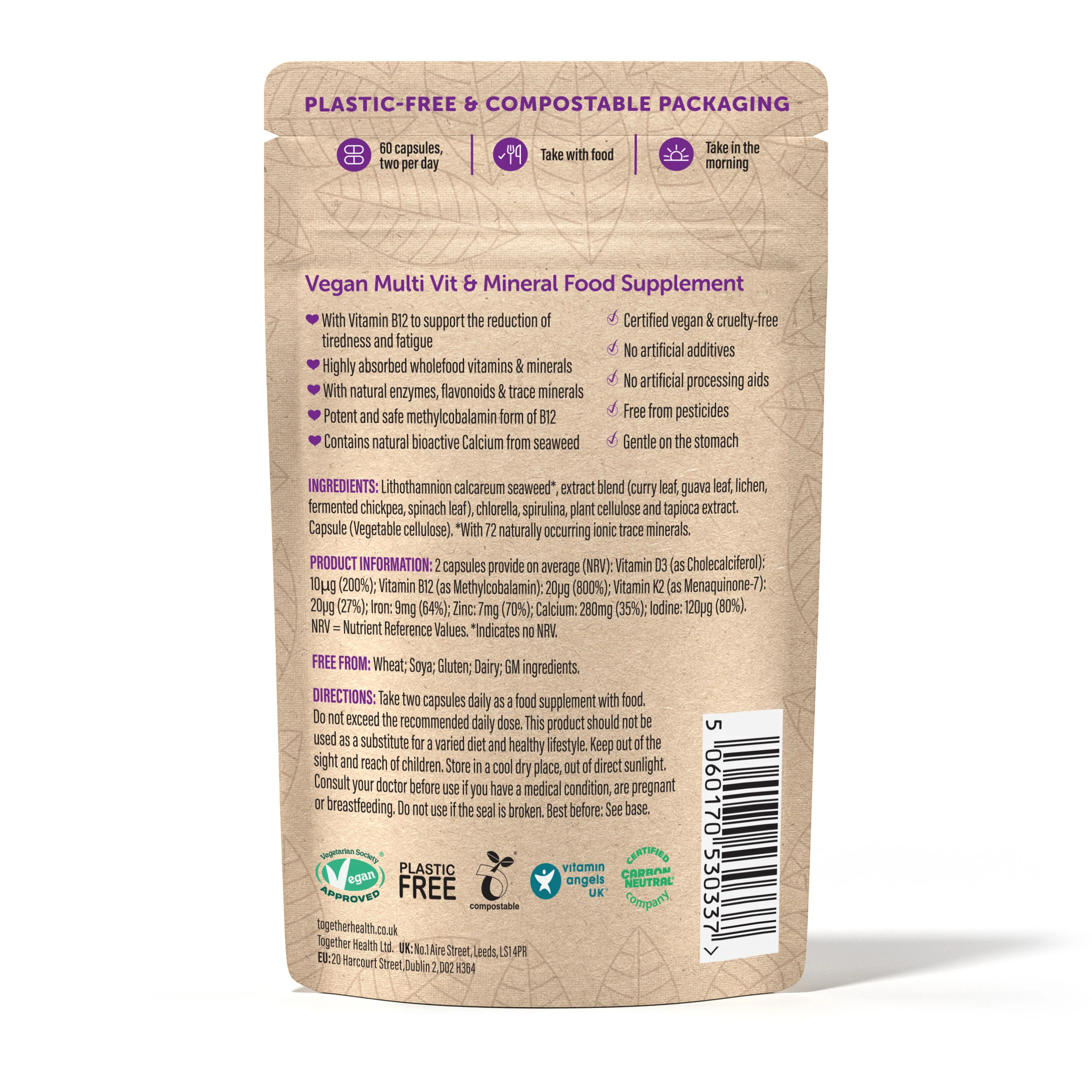 Together Health Vegan Multivitamin & Mineral 60 caps - Image 2