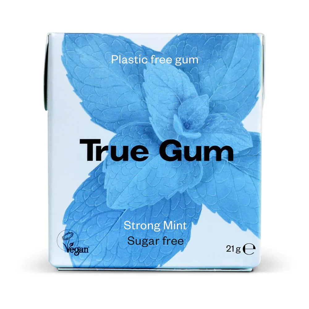 True Gum Plastic Free Chewing Gum with the Taste of Peppermint 21g