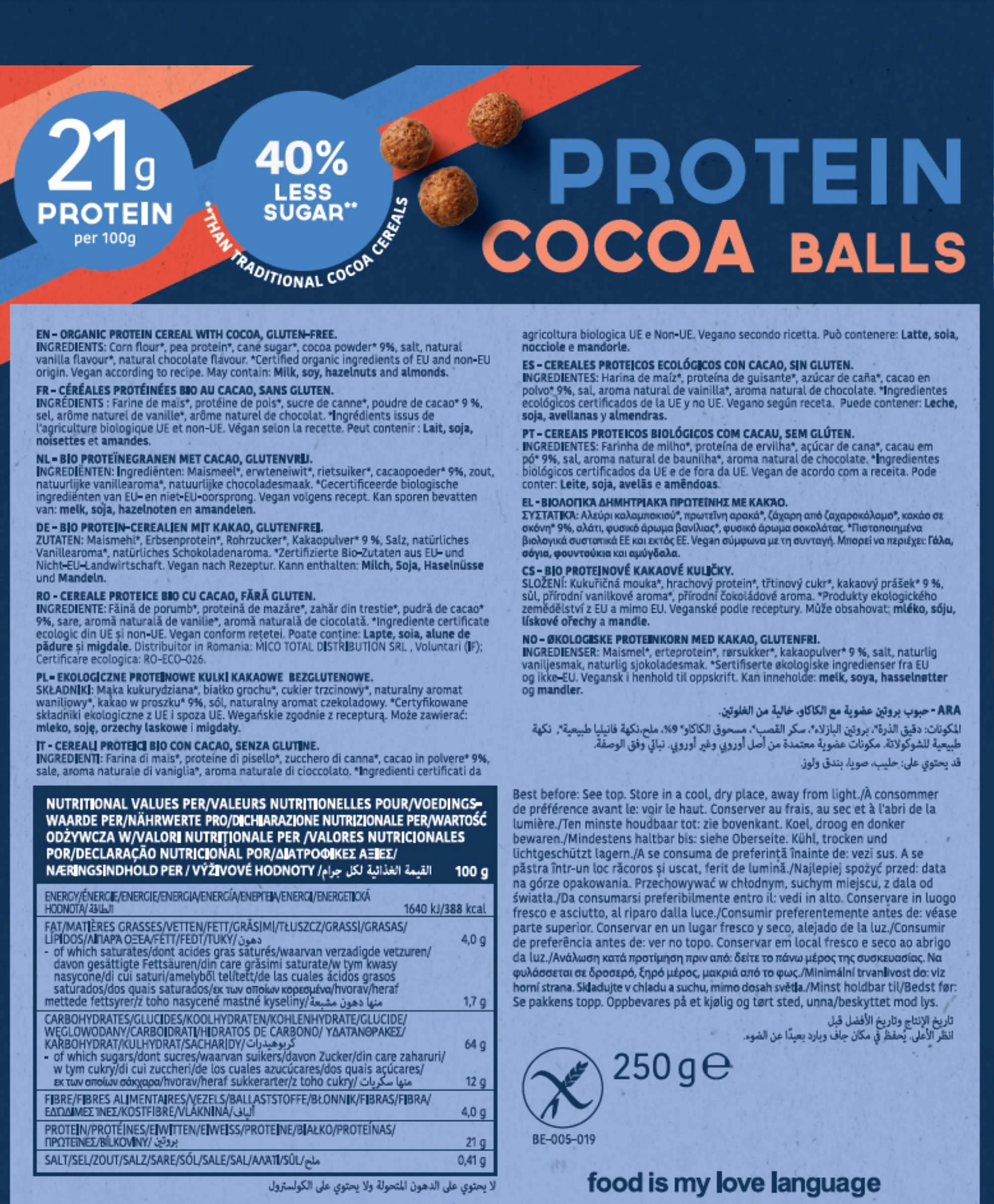 Turtle High Protein Cocoa Balls Bio 250g - Image 2