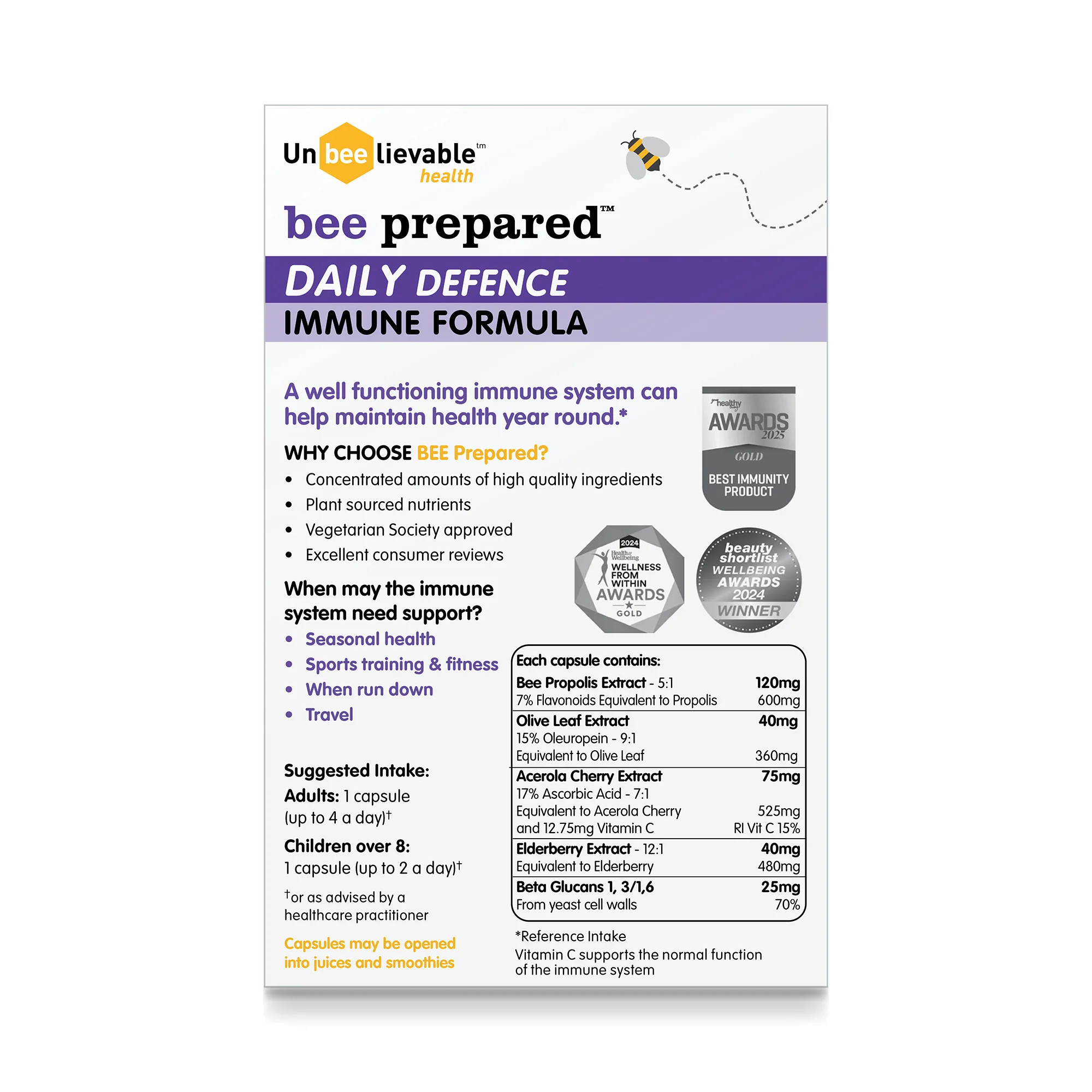 Bee Prepared Daily Defence Immune Formula 30 caps - Image 2