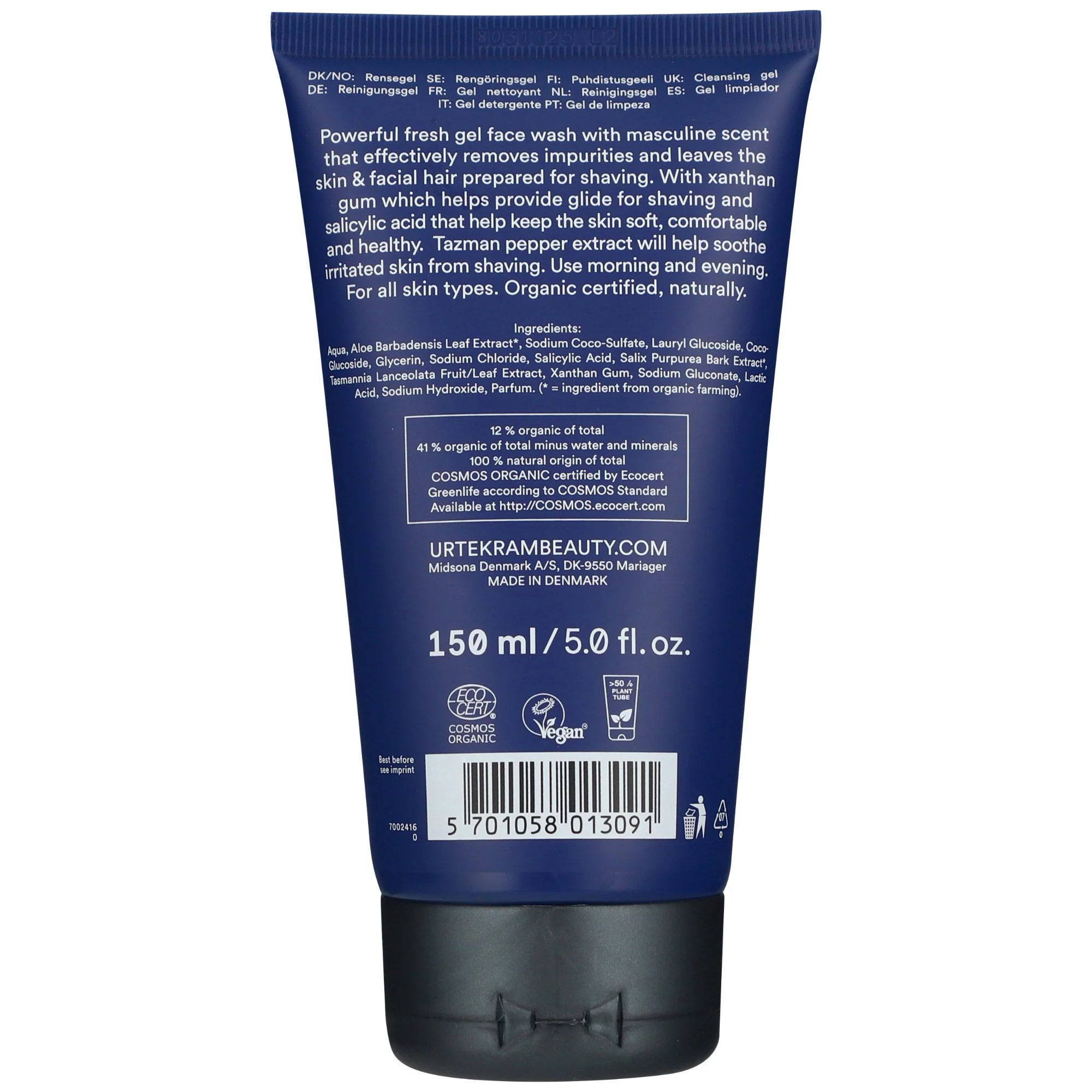Urtekram Men's Face Wash Refreshing 150ml - Image 2