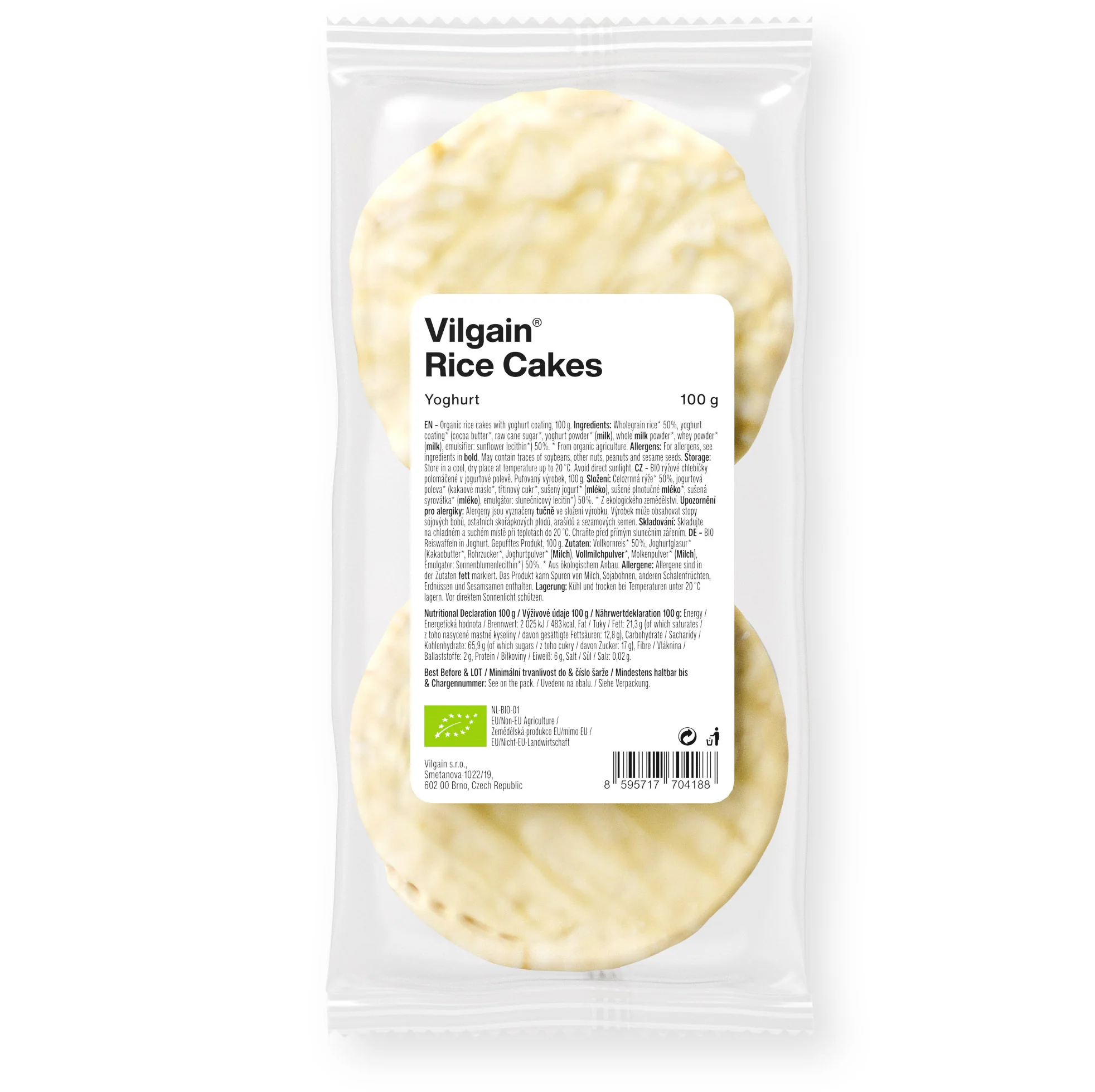 Vilgain Organic Rice Cakes - Yogurt 100g