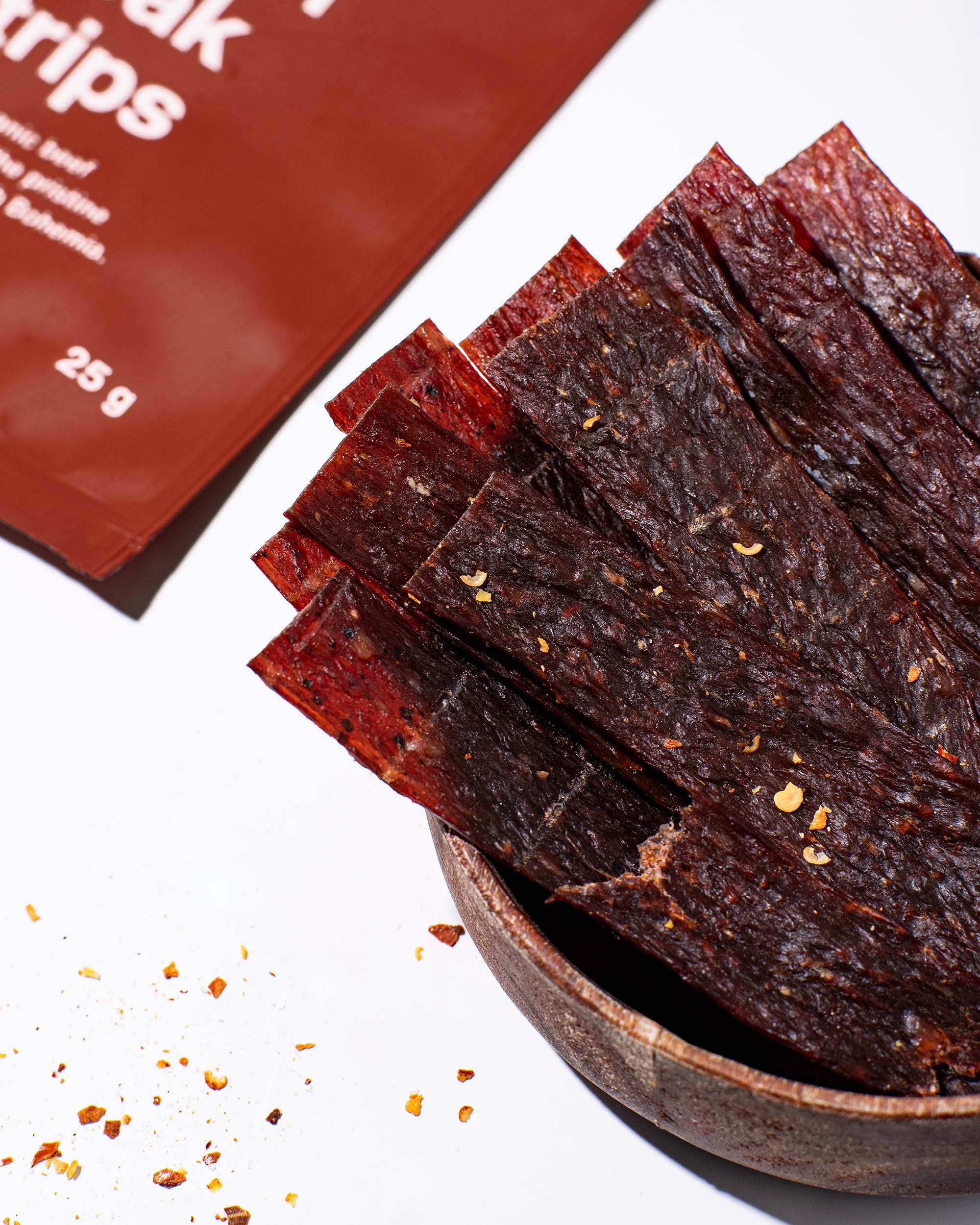 Vilgain Organic Tender Steak Strips Chilli 25g - Image 3