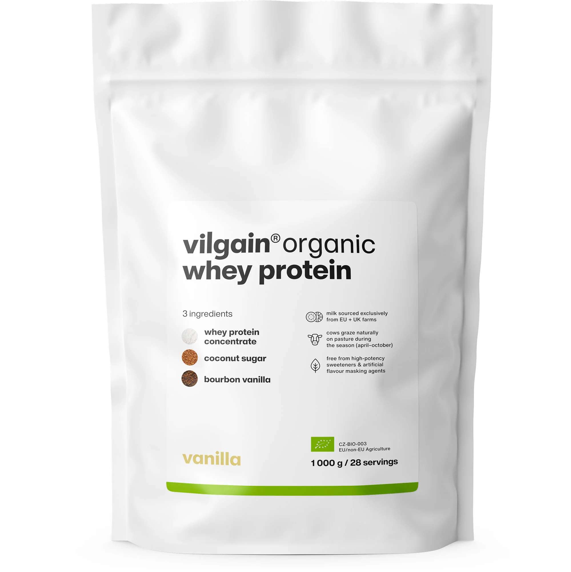 Vilgain Organic Whey Protein - Vanilla 1000g