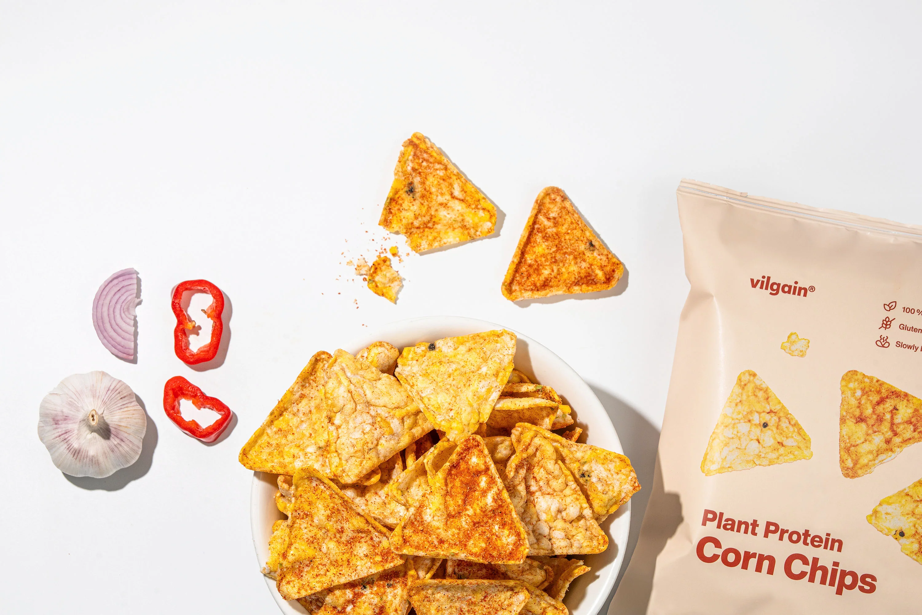 Vilgain Plant Protein Corn Chips Barbecue flavour 60g - Image 3