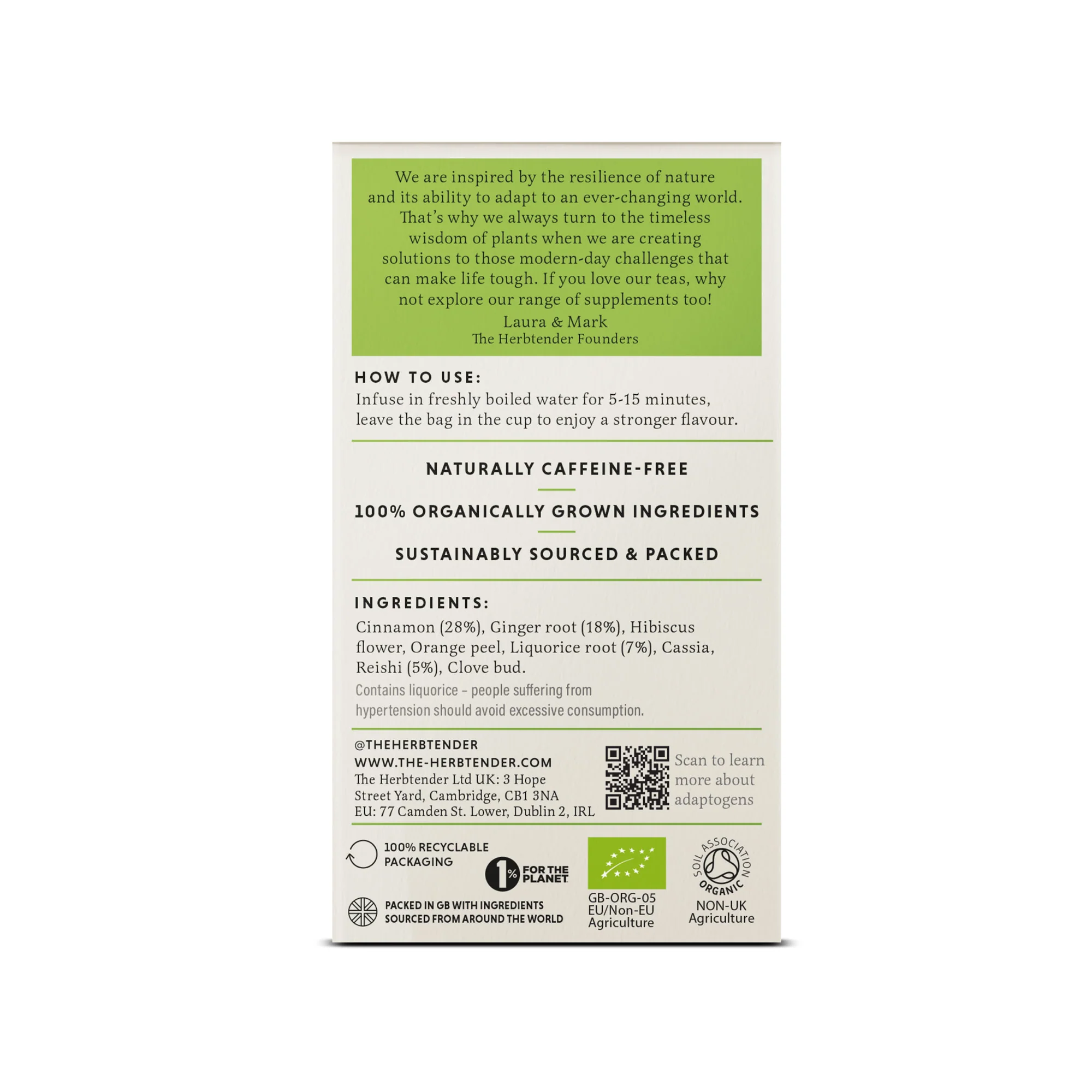 The HerbtenderVital Glow Organic Herbal Tea 18 bags - Image 2