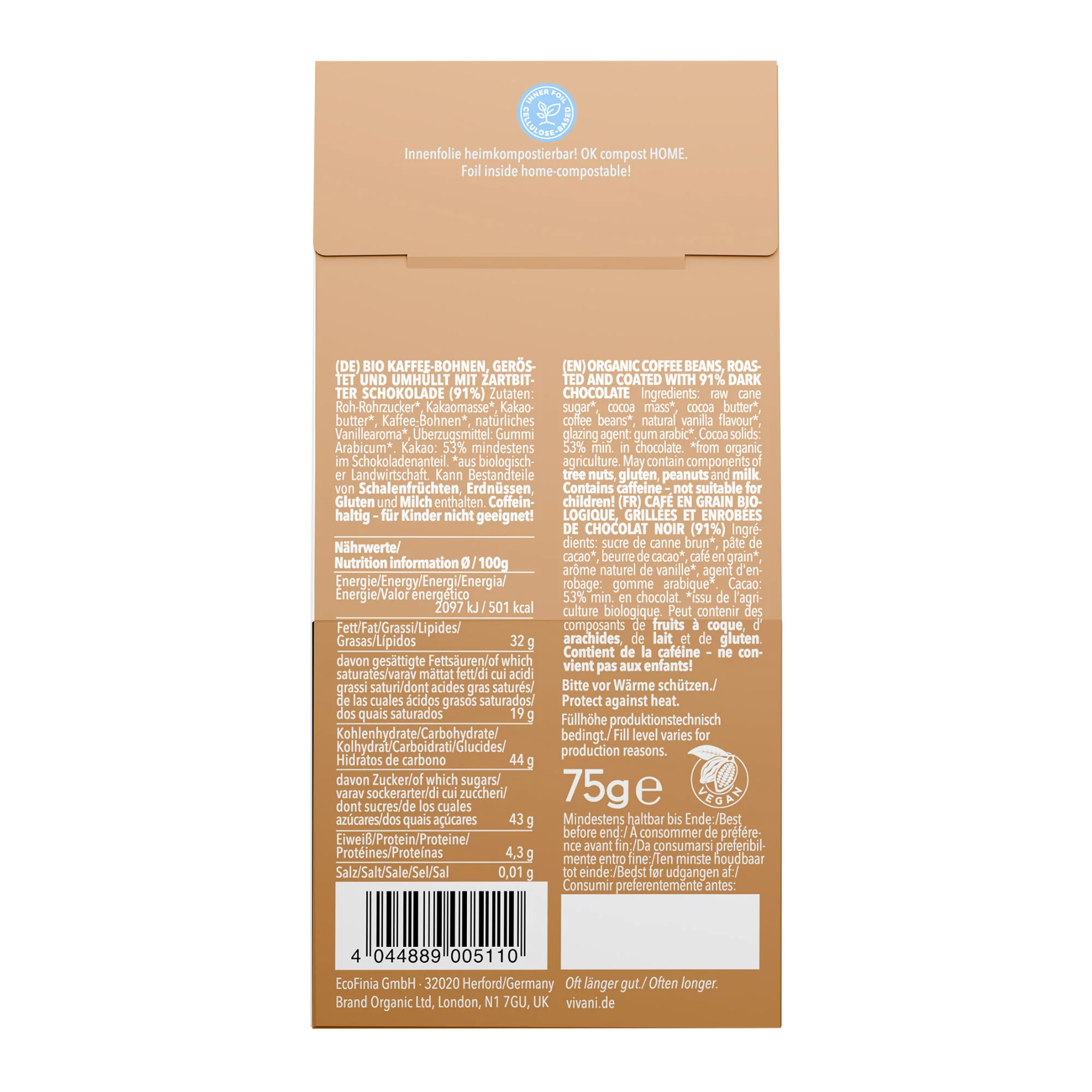 Vivani Choco Dragées Espresso 75g - Image 2