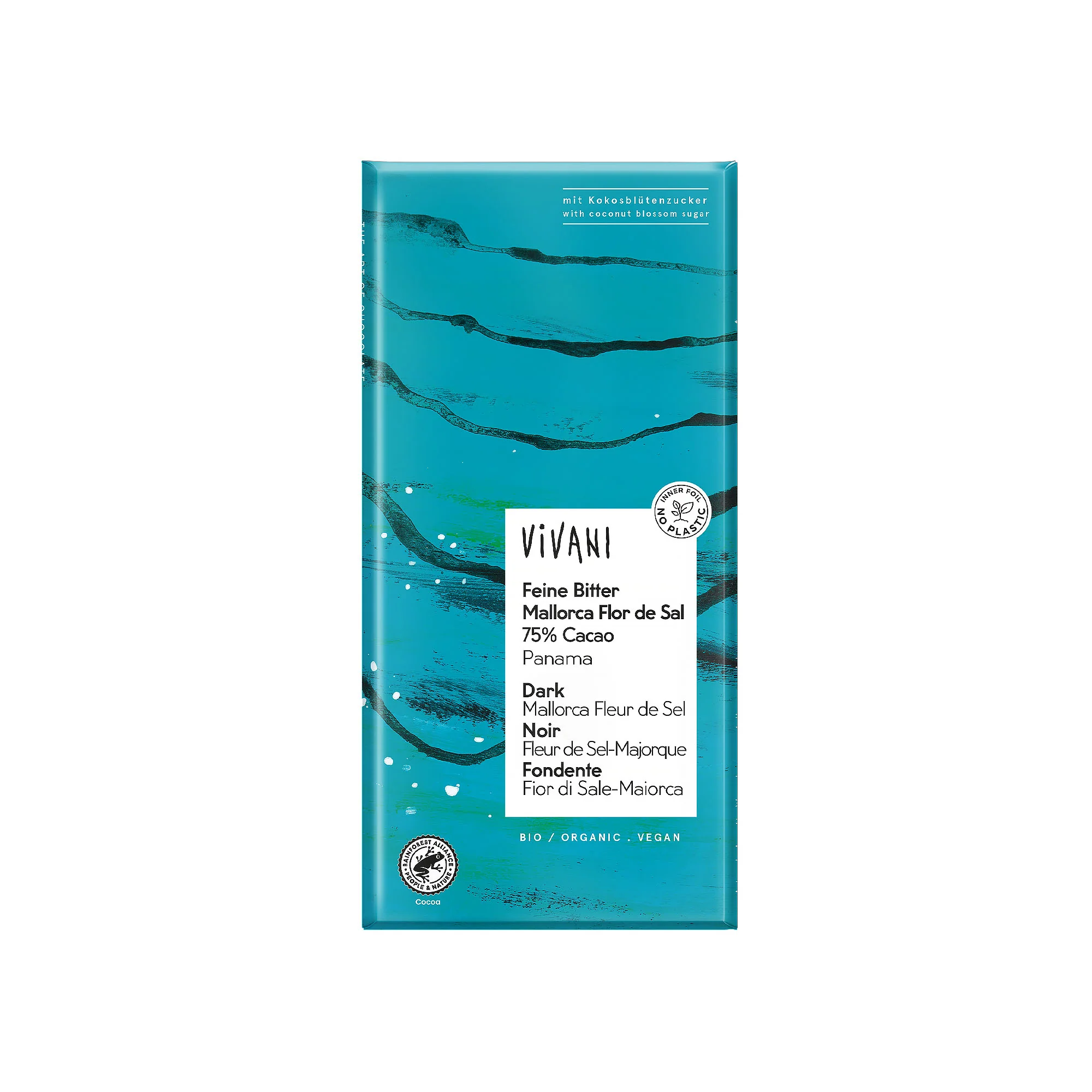 Vivani Dark 75% with Mallorca Fleur de Sel 80g