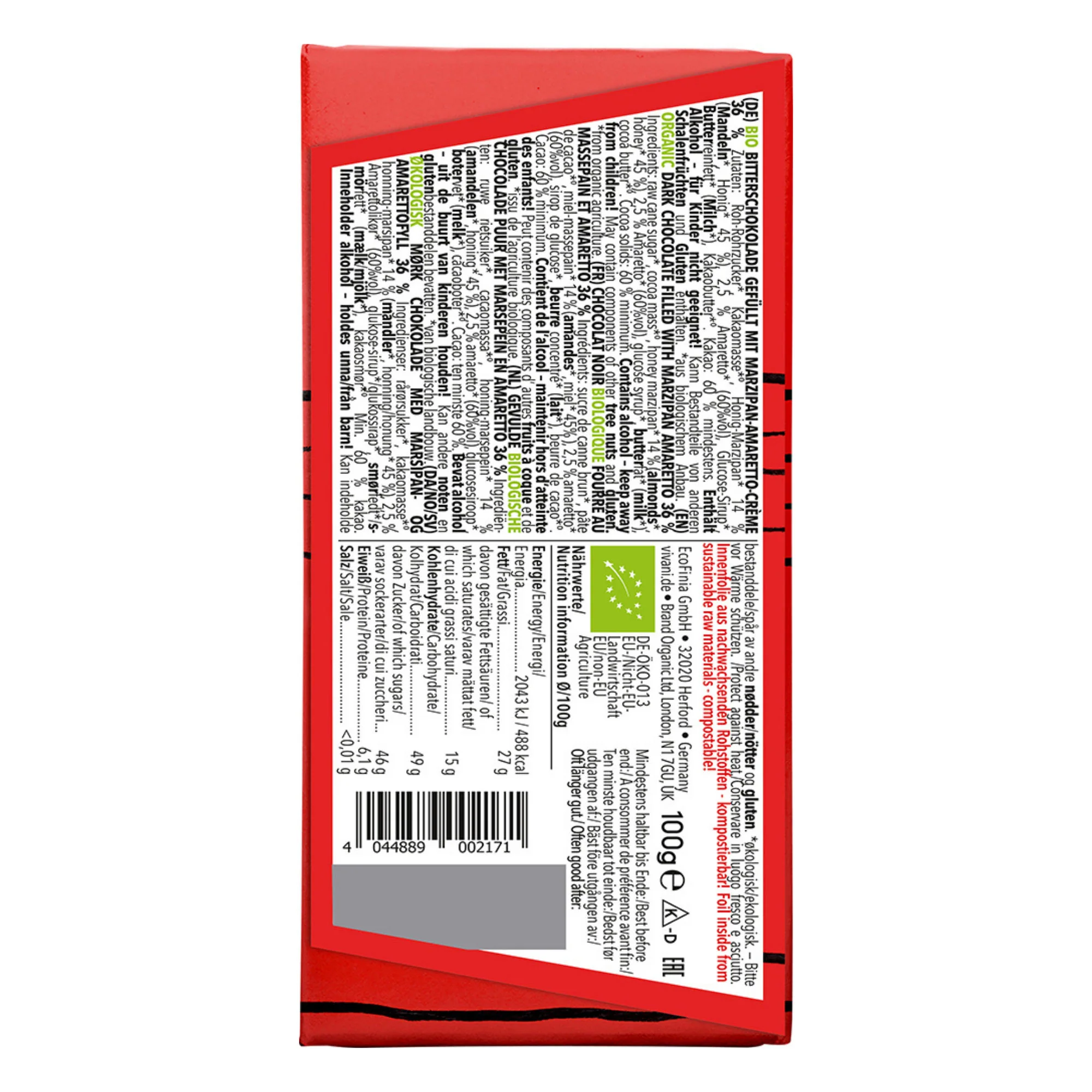 Vivani Fine Dark Marzipan Amaretto 100g - Image 2