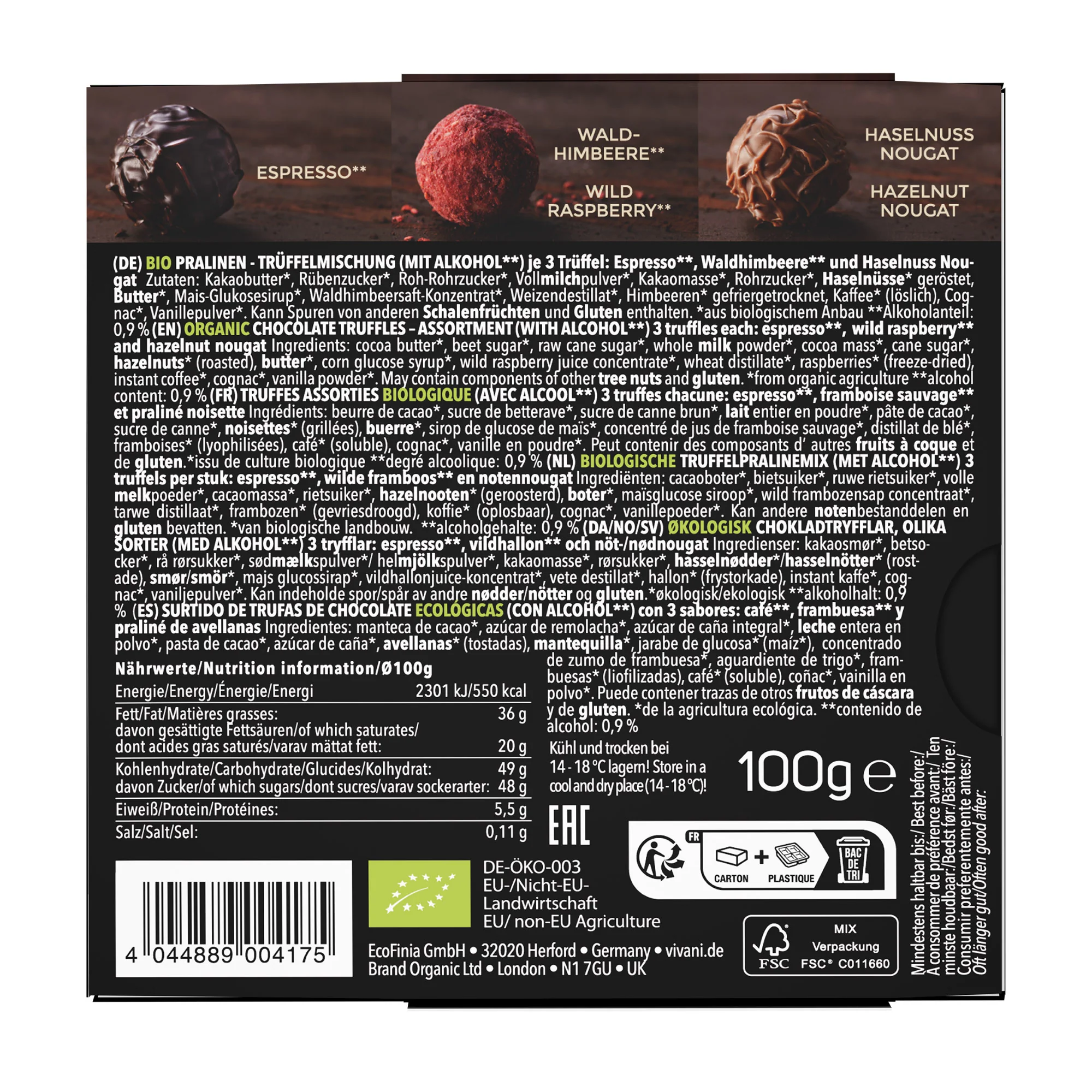 Vivani Handmade Organic Truffle Selection 100g - Image 2