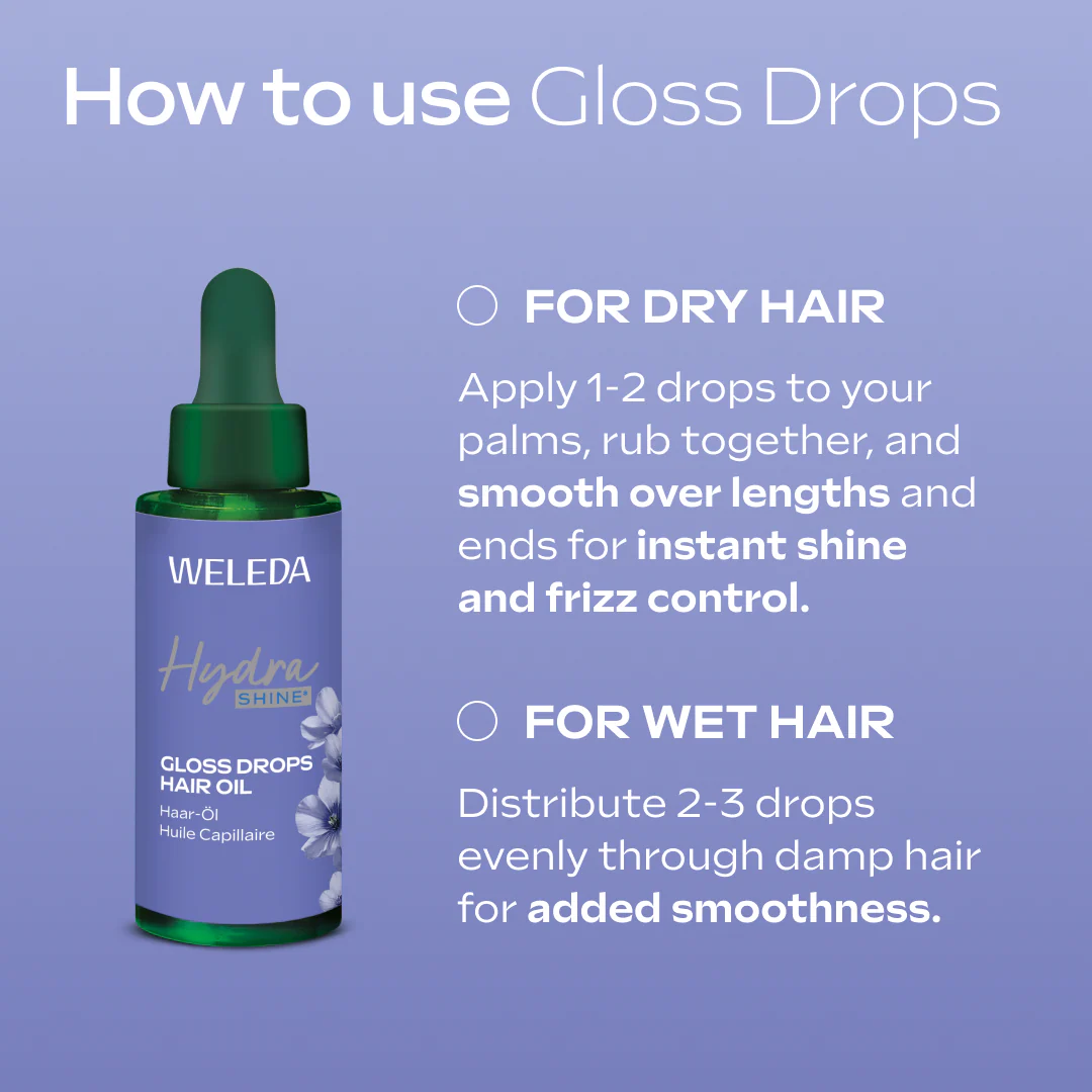 Weleda Hydra Shine Gloss Drops Hair Oil 30ml - Image 2