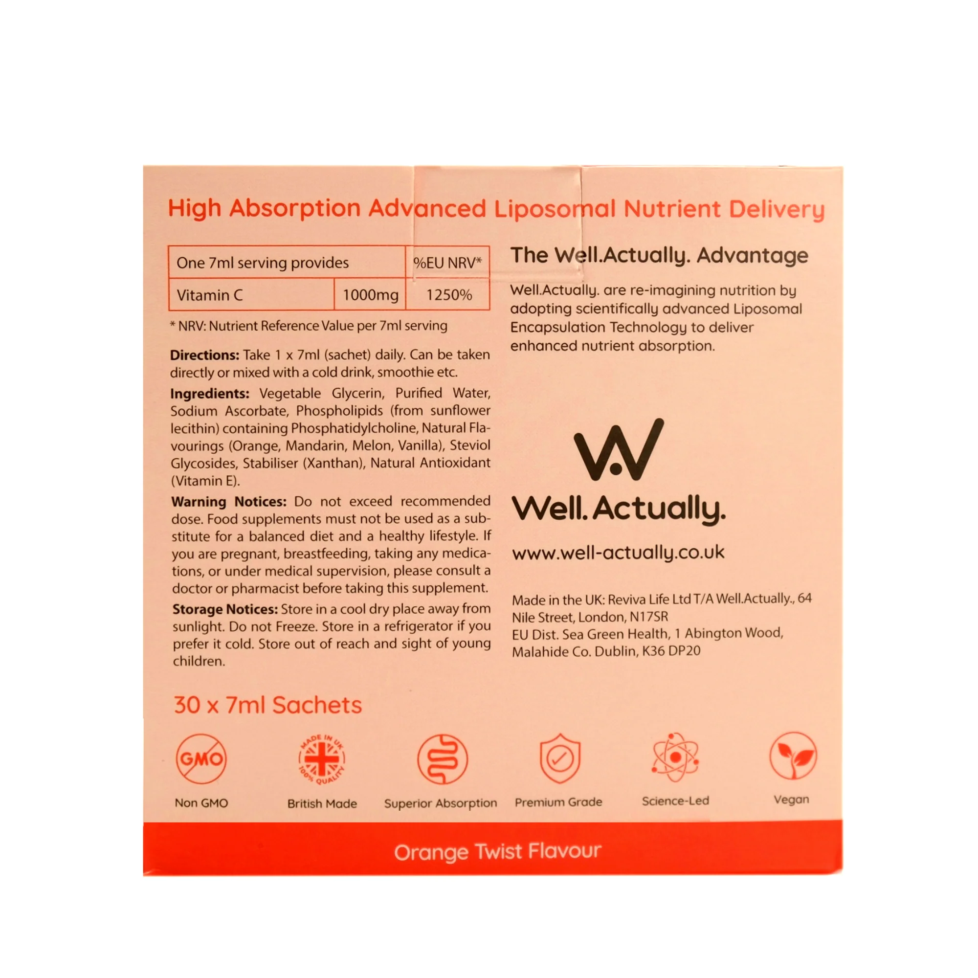 Well.Ac Lipo Vit C [C] 30 sachets 30 x 7ml - Image 2