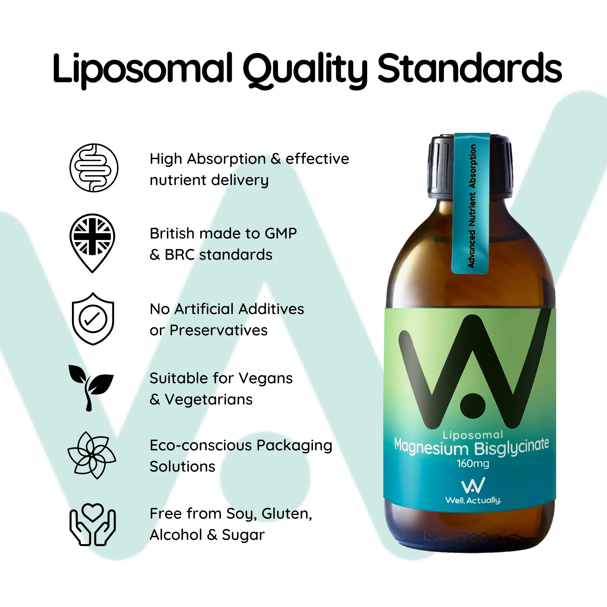 Well. Actually. Liposomal Magnesium Bisglycinate 200mg - Lime Flavour 250ml - Image 6