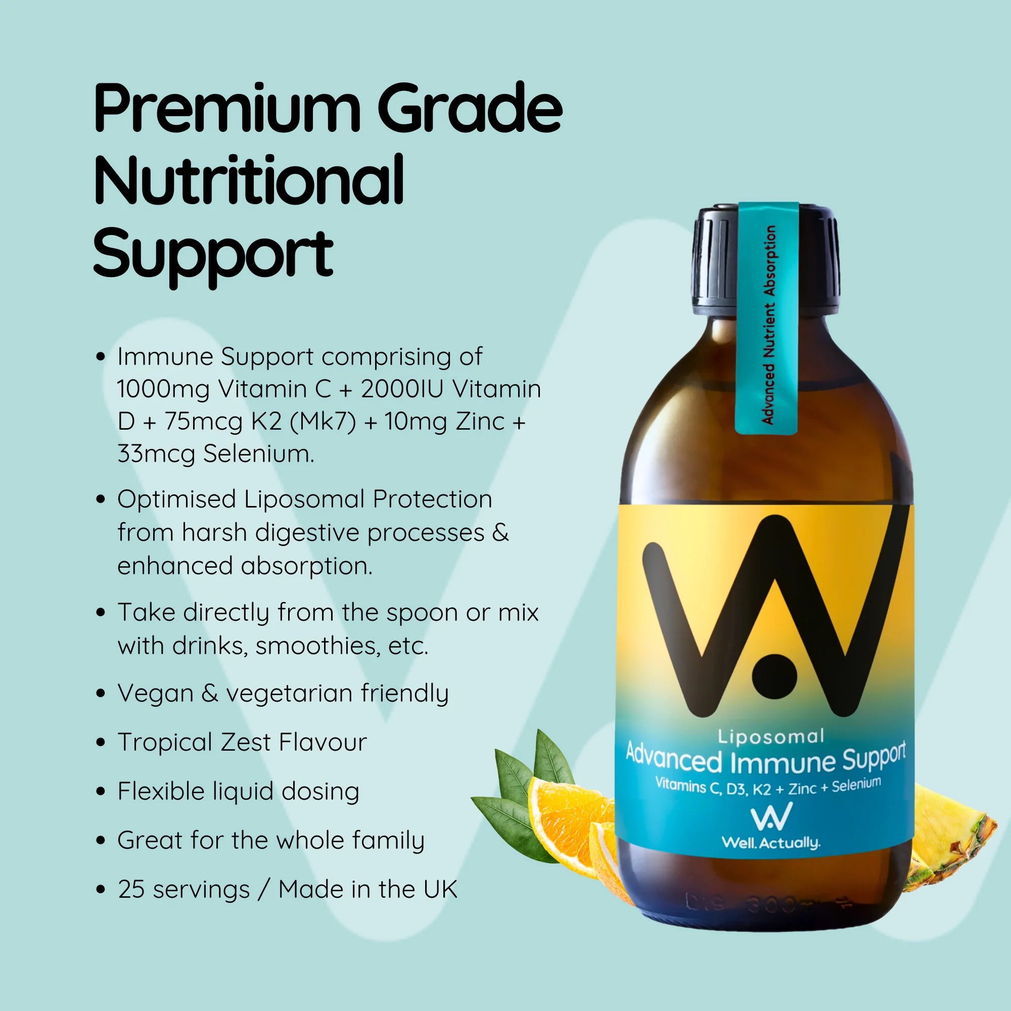 "Well. Actually. Liposomal Ultimate Immune Defence with Vitamin C, D3, K2, Zinc & Selenium" 250ml - Image 6