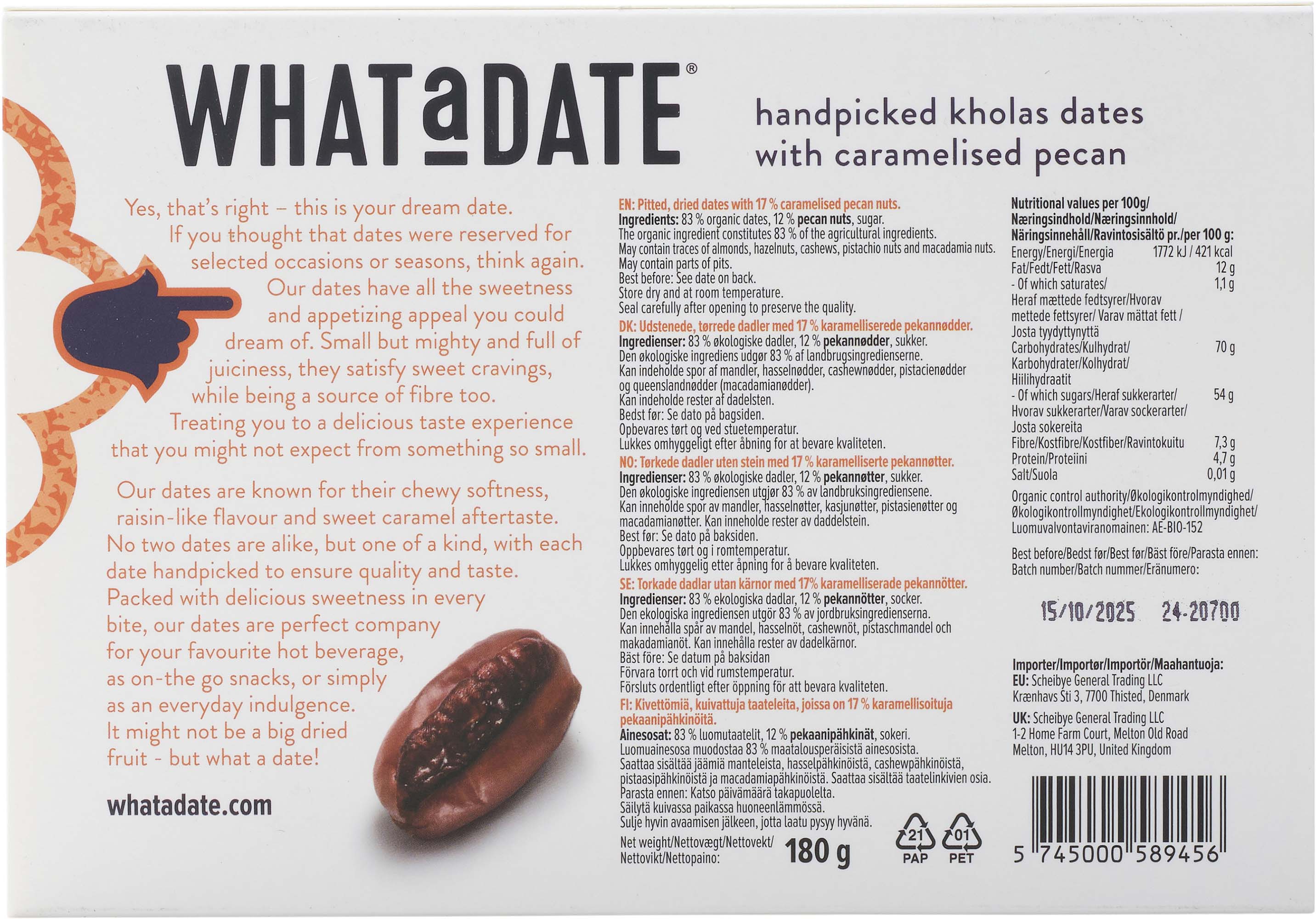 What a Date Pecan Large Box 12 pcs - Image 3