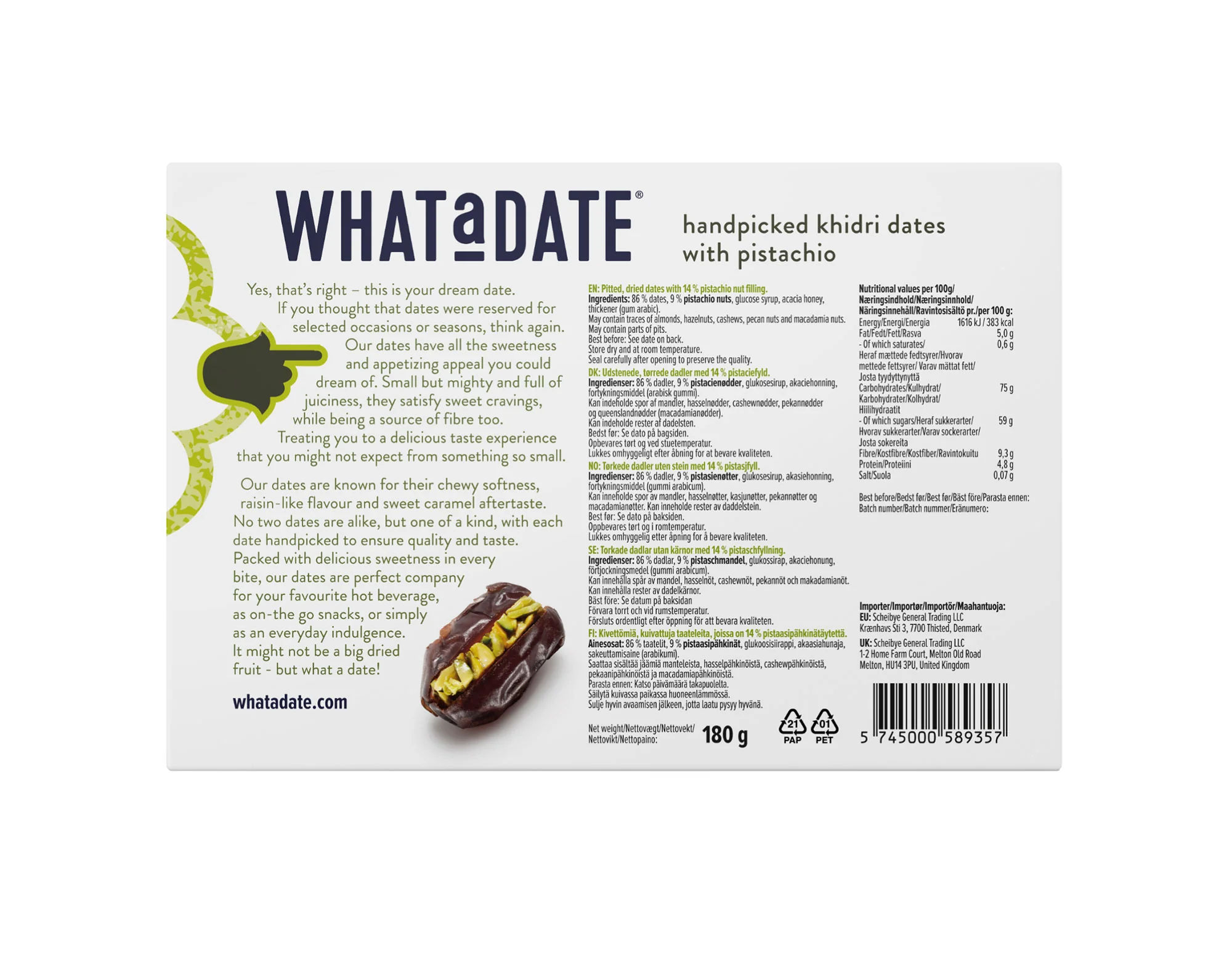 What a Date Pistachio Large Box 12 pcs - Image 3