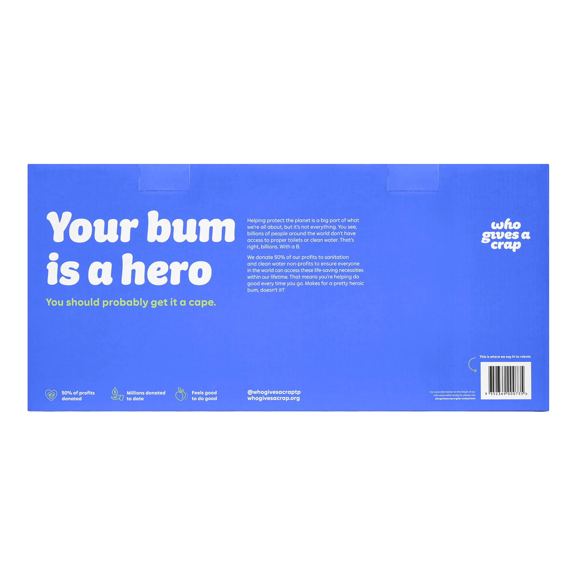 Who Gives A Crap Double Length 100% Recycled Toilet Paper 12 pack - Image 2