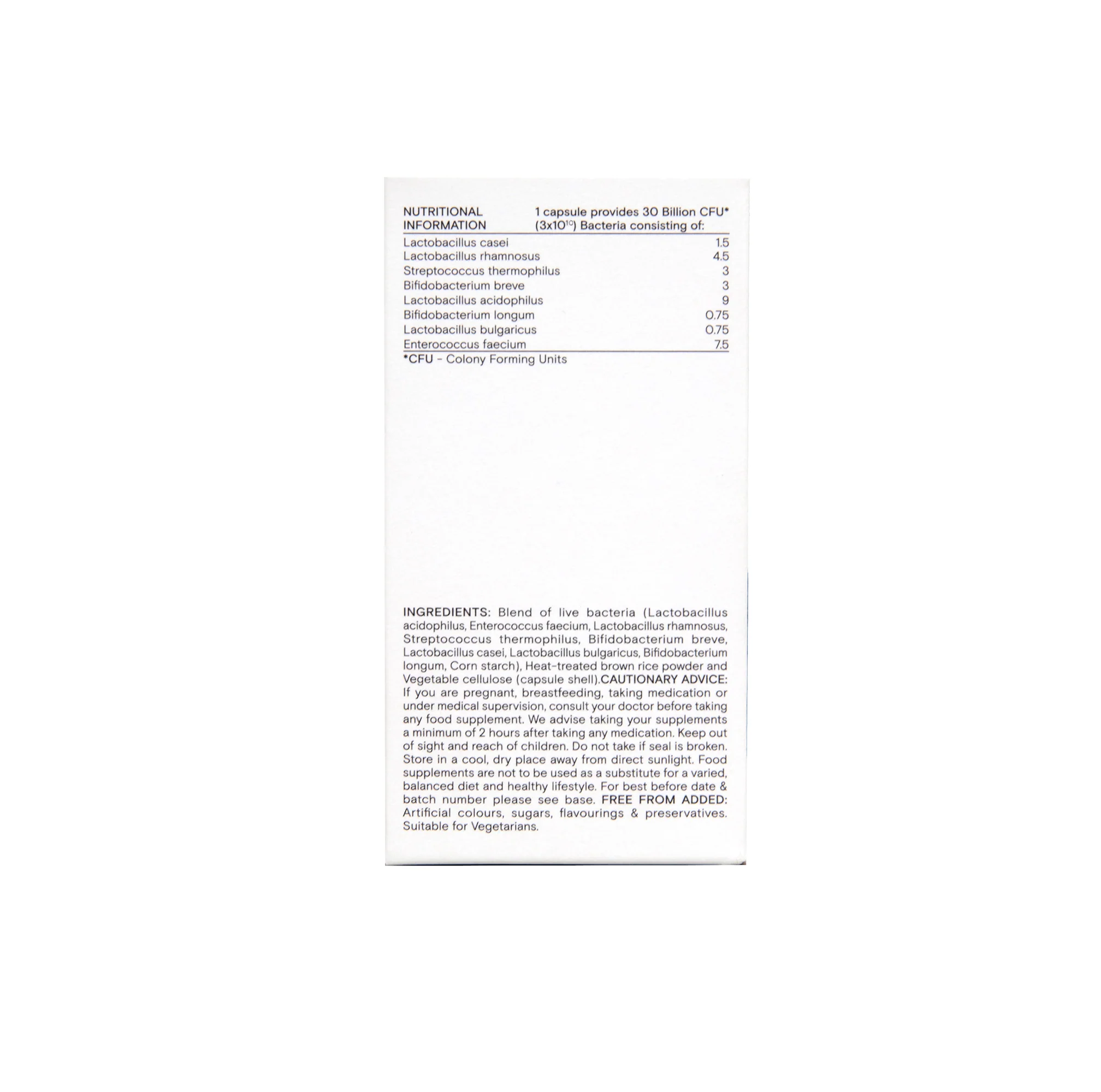 Wild Nutrition Multi Strain Biotic Adult Jar 30 caps - Image 3