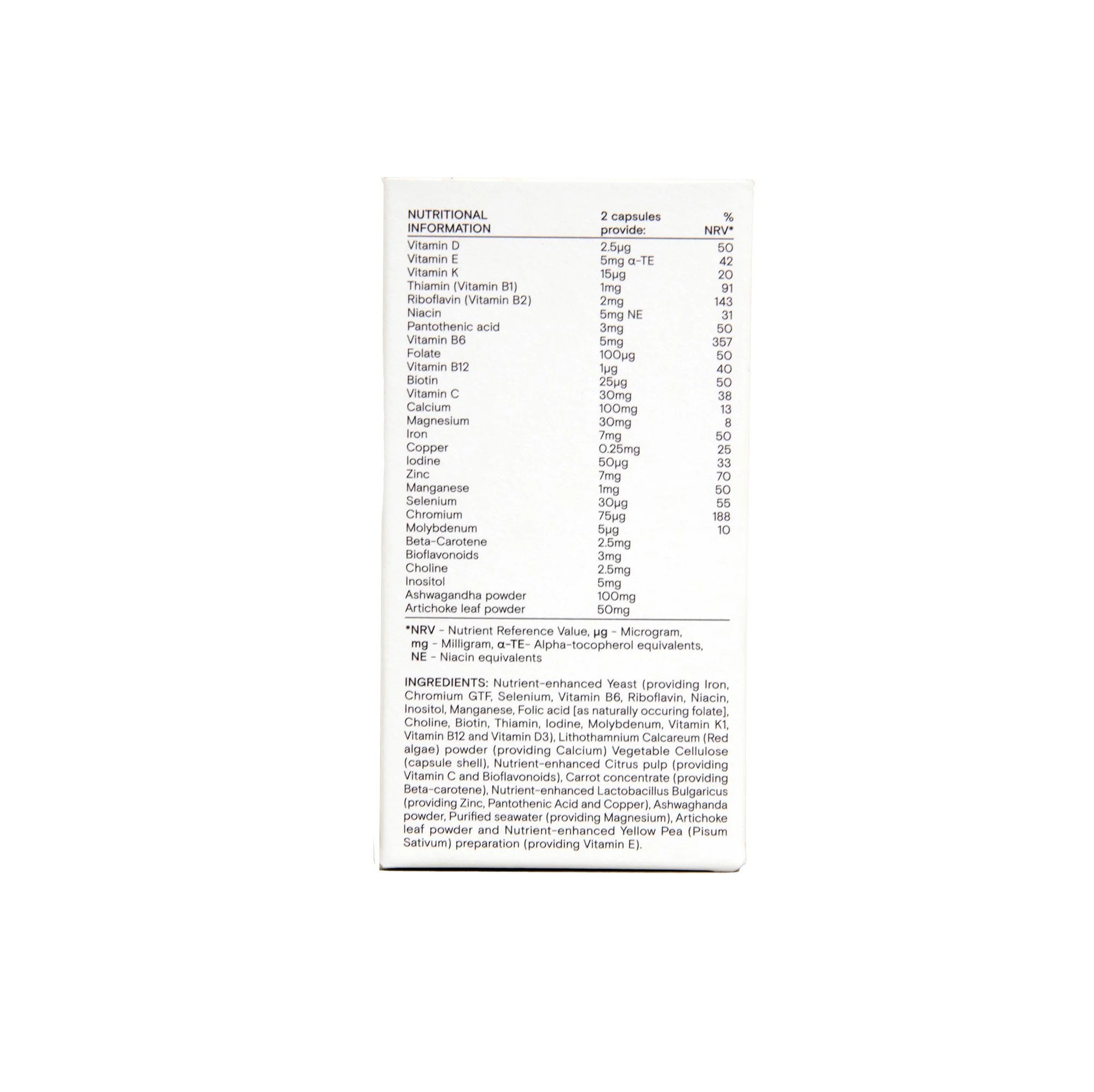 Wild Nutrition Daily Multi Nutrient for Teen Girls 60 caps - Image 3