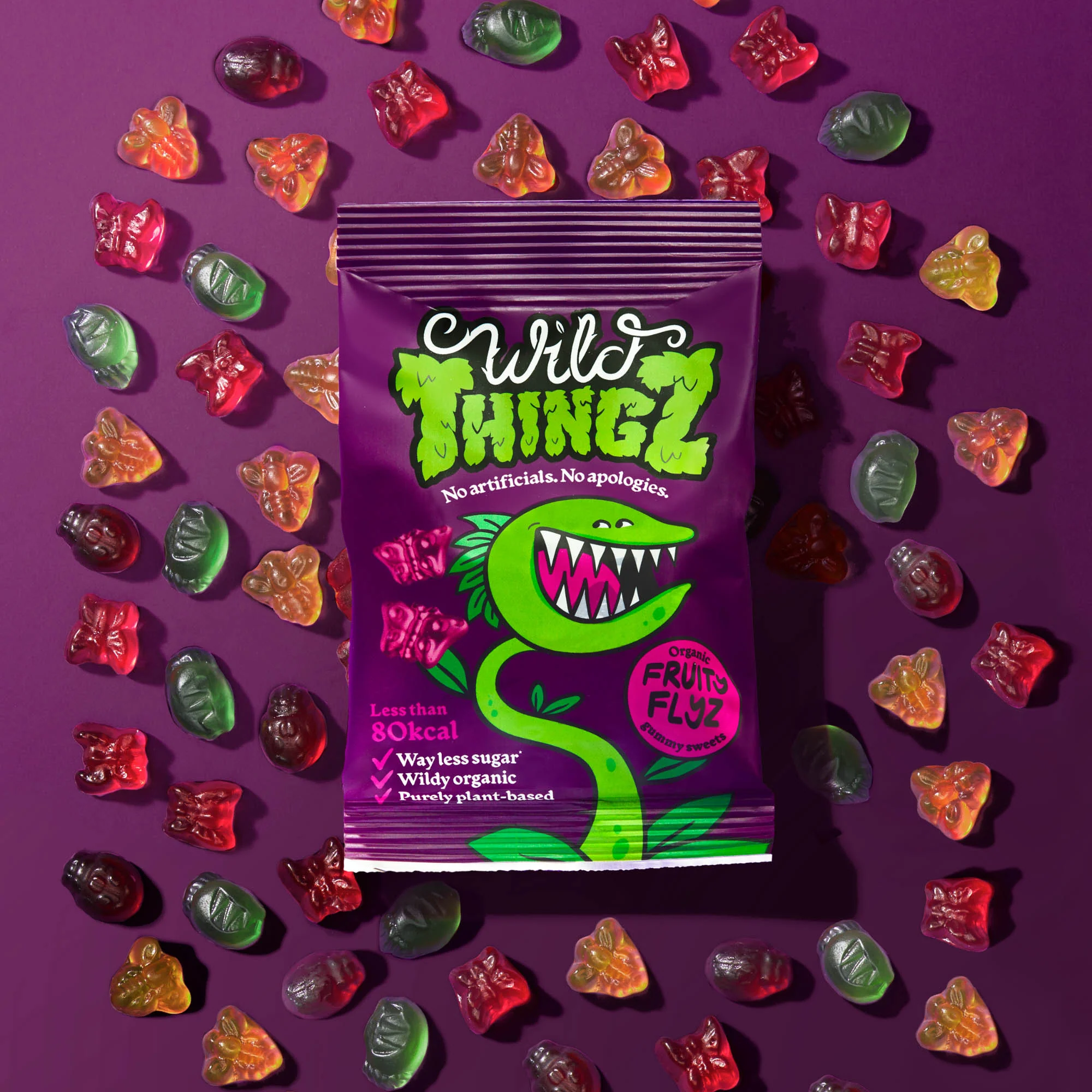 Wild Thingz Organic & Vegan Gummy Sweets, Fruity Flyz 130g - Image 3