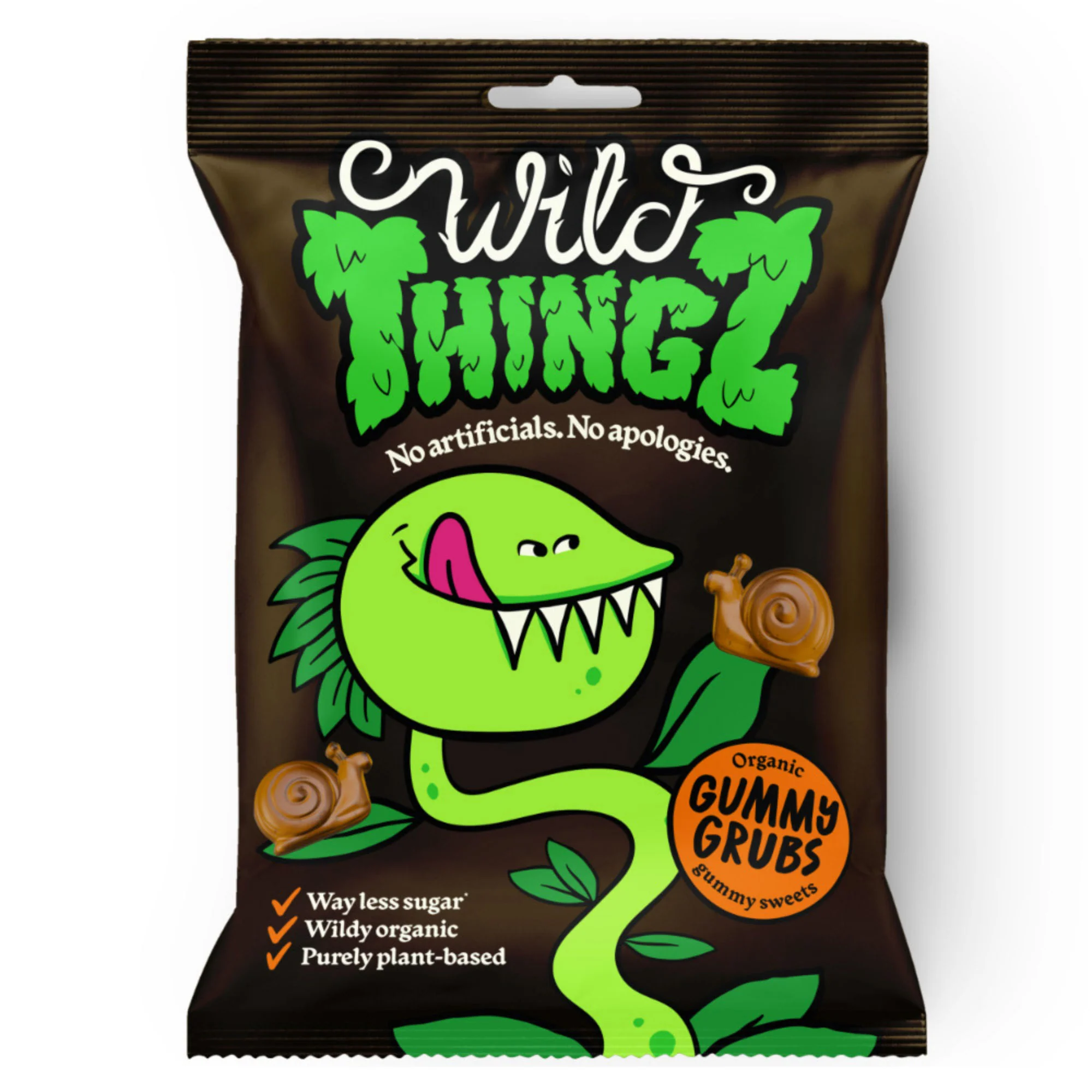 Wild Thingz Organic & Vegan Gummy Sweets, Gummy Grubs 130g