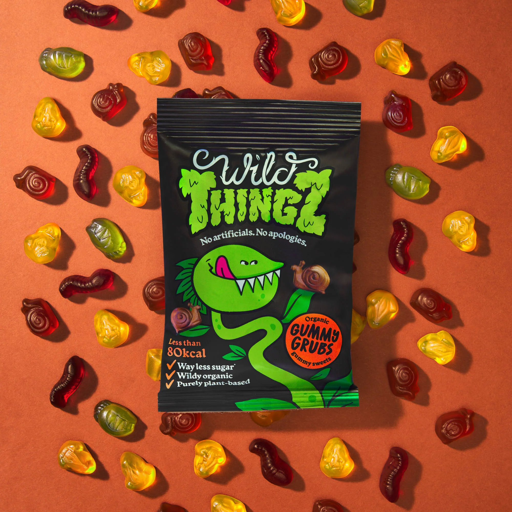 Wild Thingz Organic & Vegan Gummy Sweets, Gummy Grubs 130g - Image 3