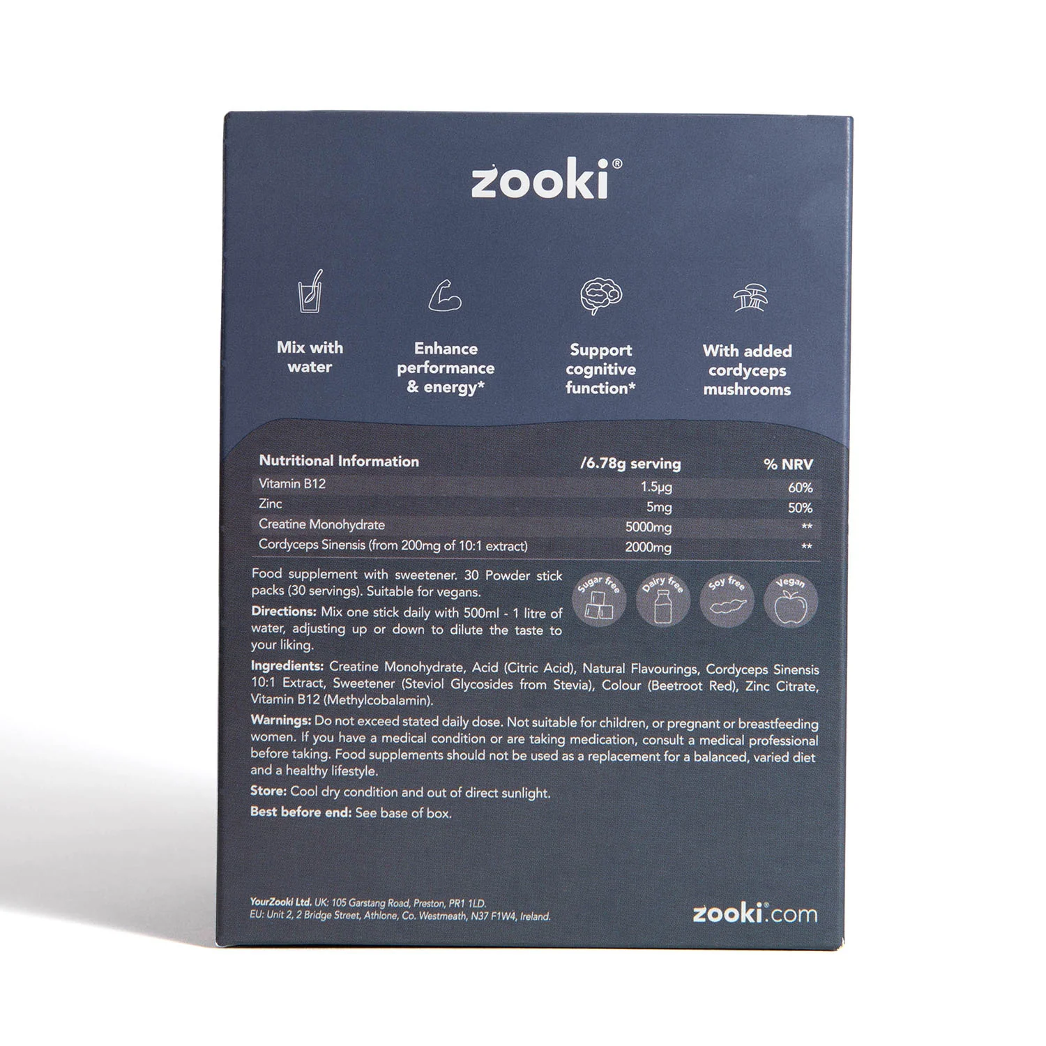 Zooki Creatine+ For Men, Powder Sachets, Wild Berry Flavour 30 x 6.78g - Image 2