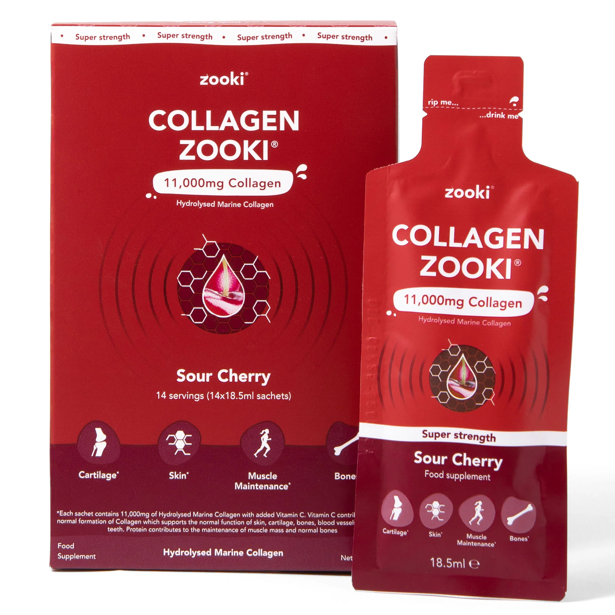 Zooki Super Strength Collagen Sour Cherry 14x18.5ml